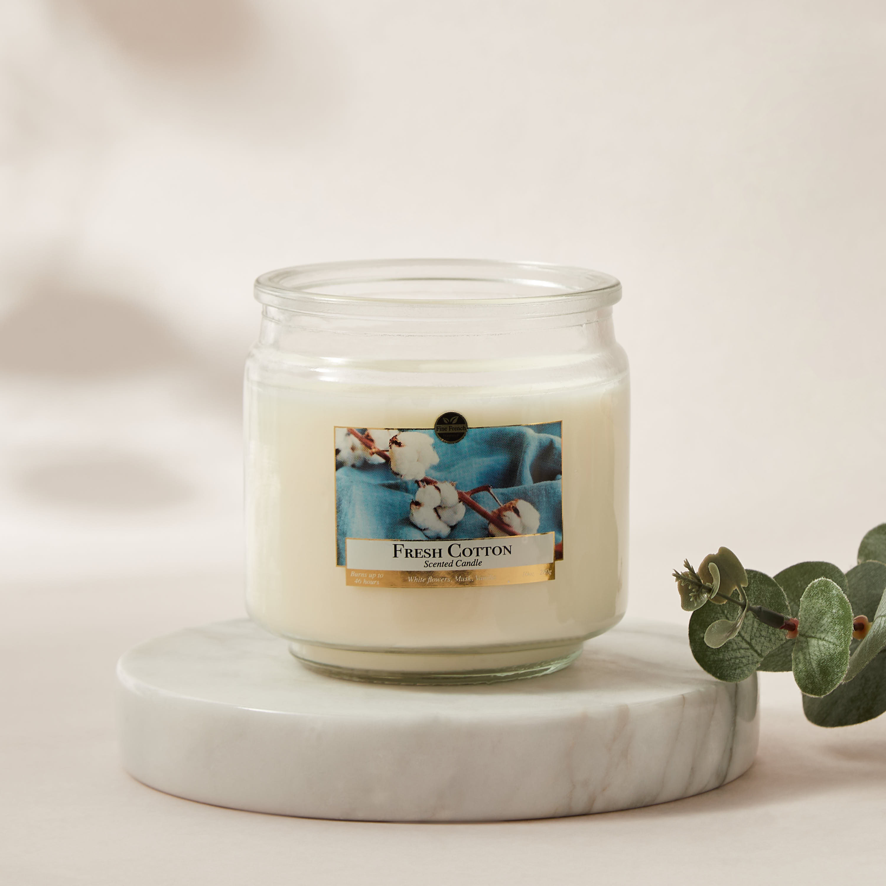 Fresh Cotton Scented Jar Candle - 280 gms-household-homefragrance-candles-image-1
