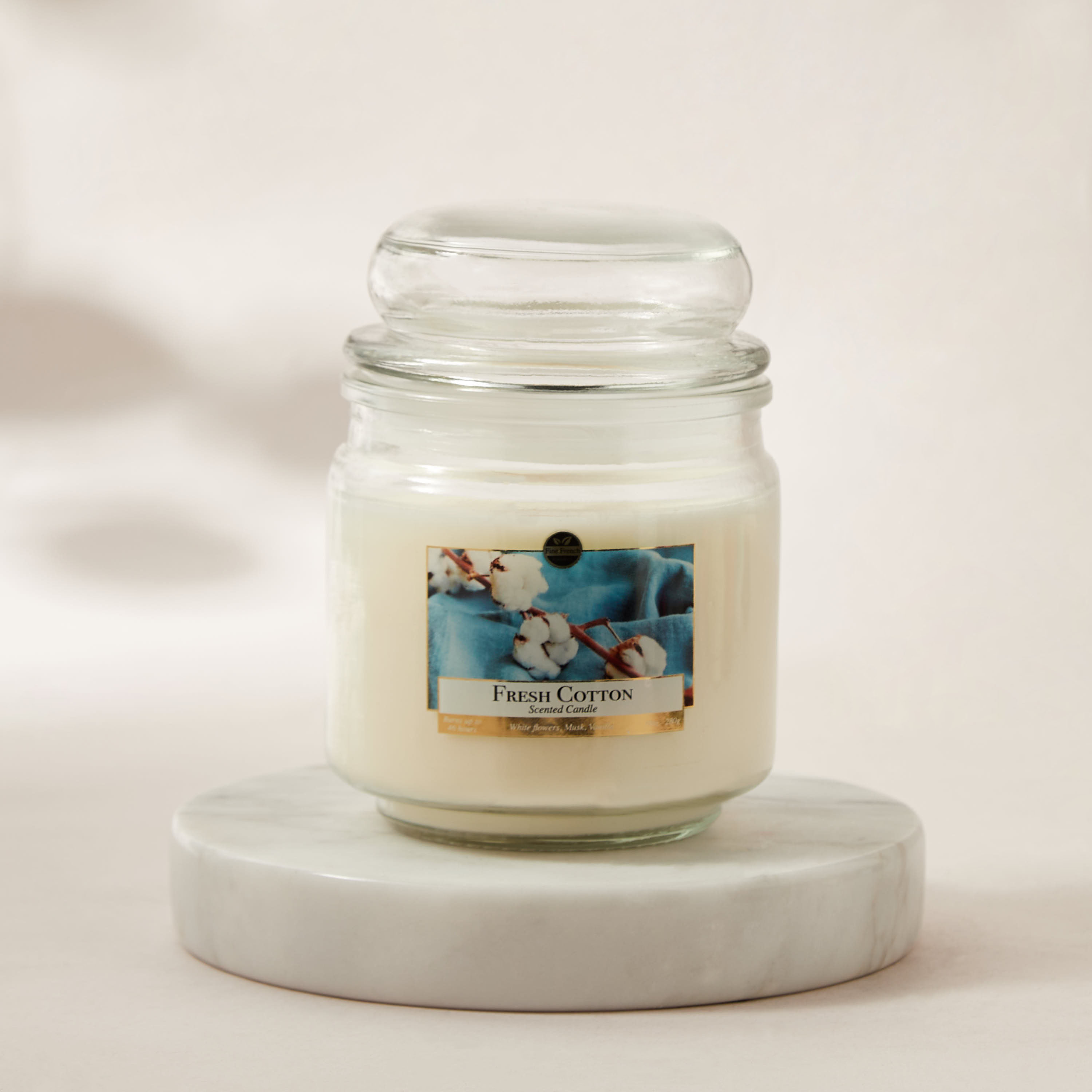 Fresh Cotton Scented Jar Candle - 280 gms-household-homefragrance-candles-image-2