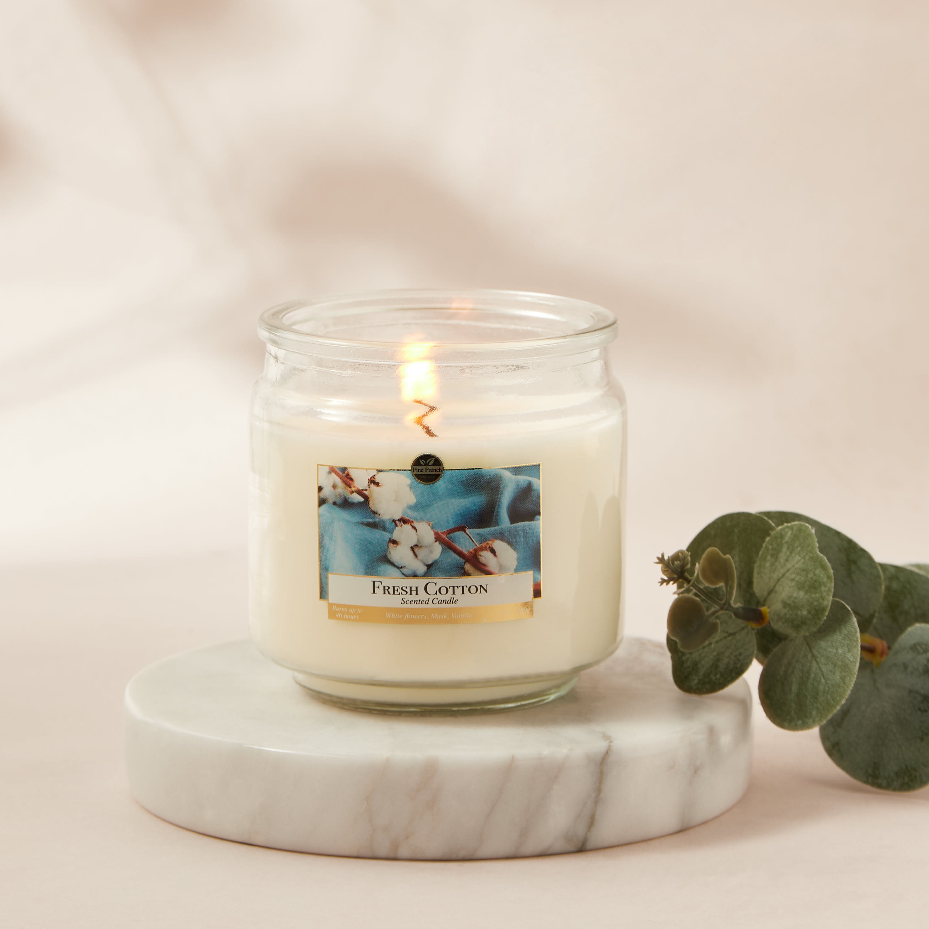 Fresh Cotton Scented Jar Candle - 280 gms-household-homefragrance-candles-image-4