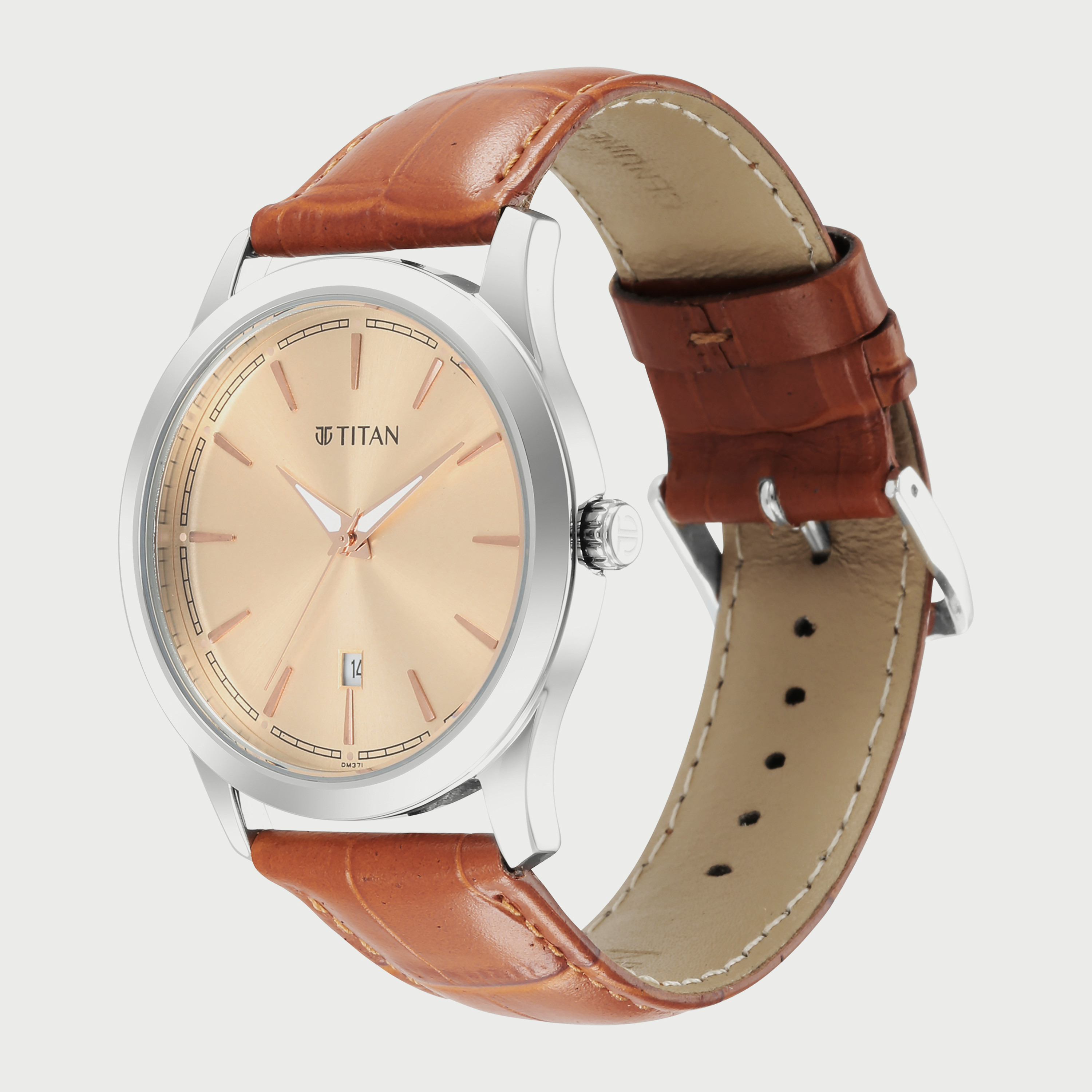 Titan mens leather strap on sale watches