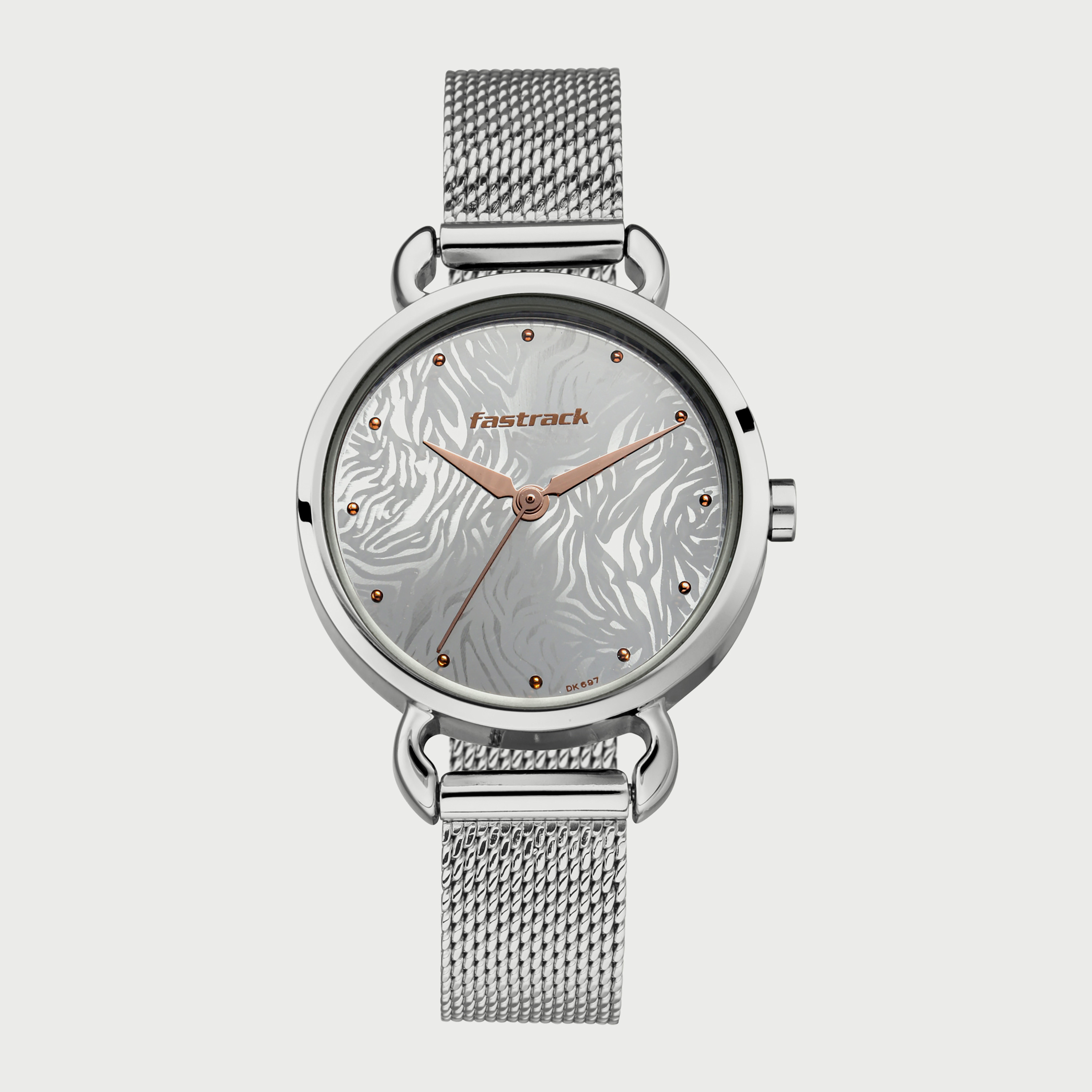 Fastrack women's silver hot sale analog watch