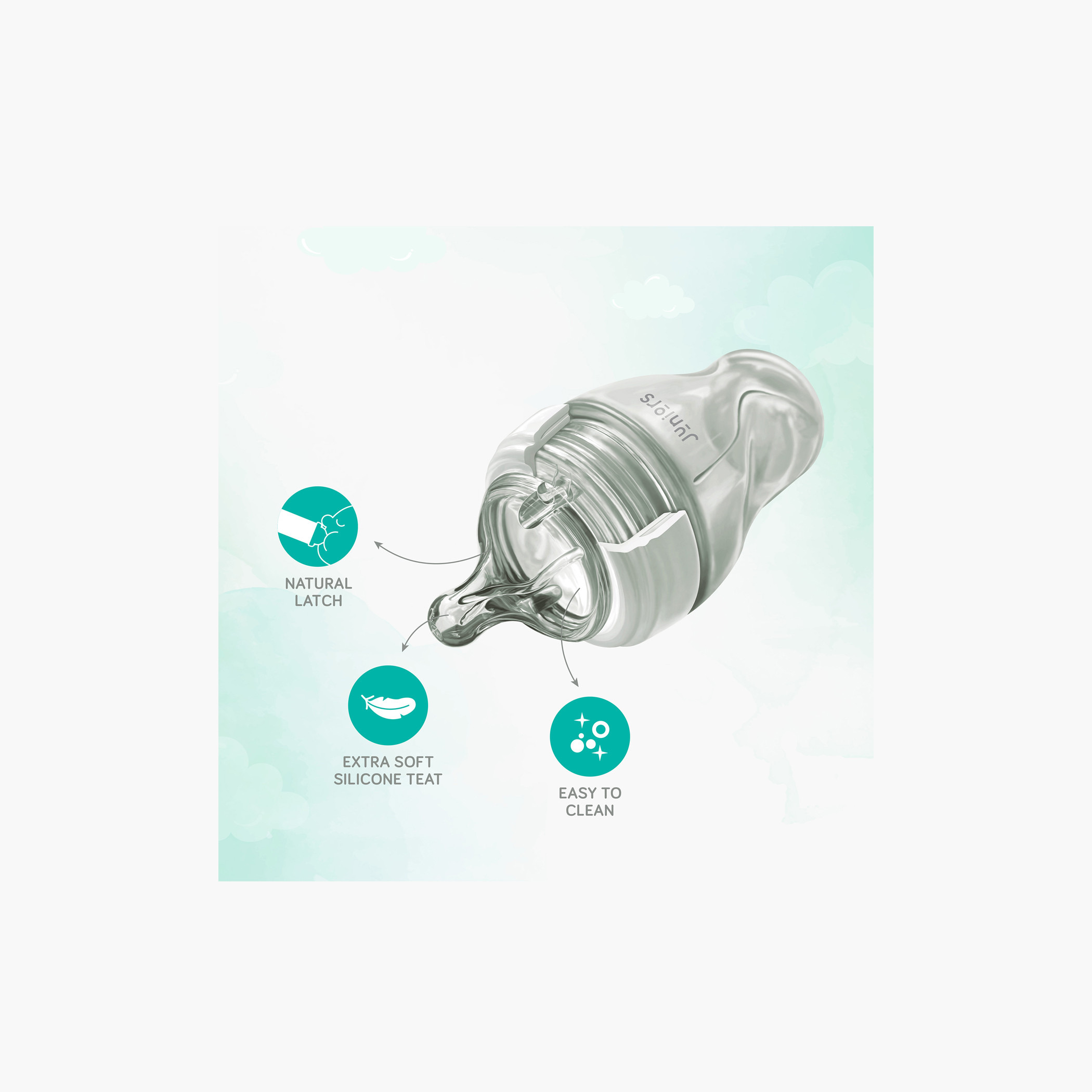 Juniors Just Like Nature Teats with Dual Anti-Colic Valves & Natural Latch - Medium Flow-baby-feeding-feedingbottles-bottlesandteats-image-2