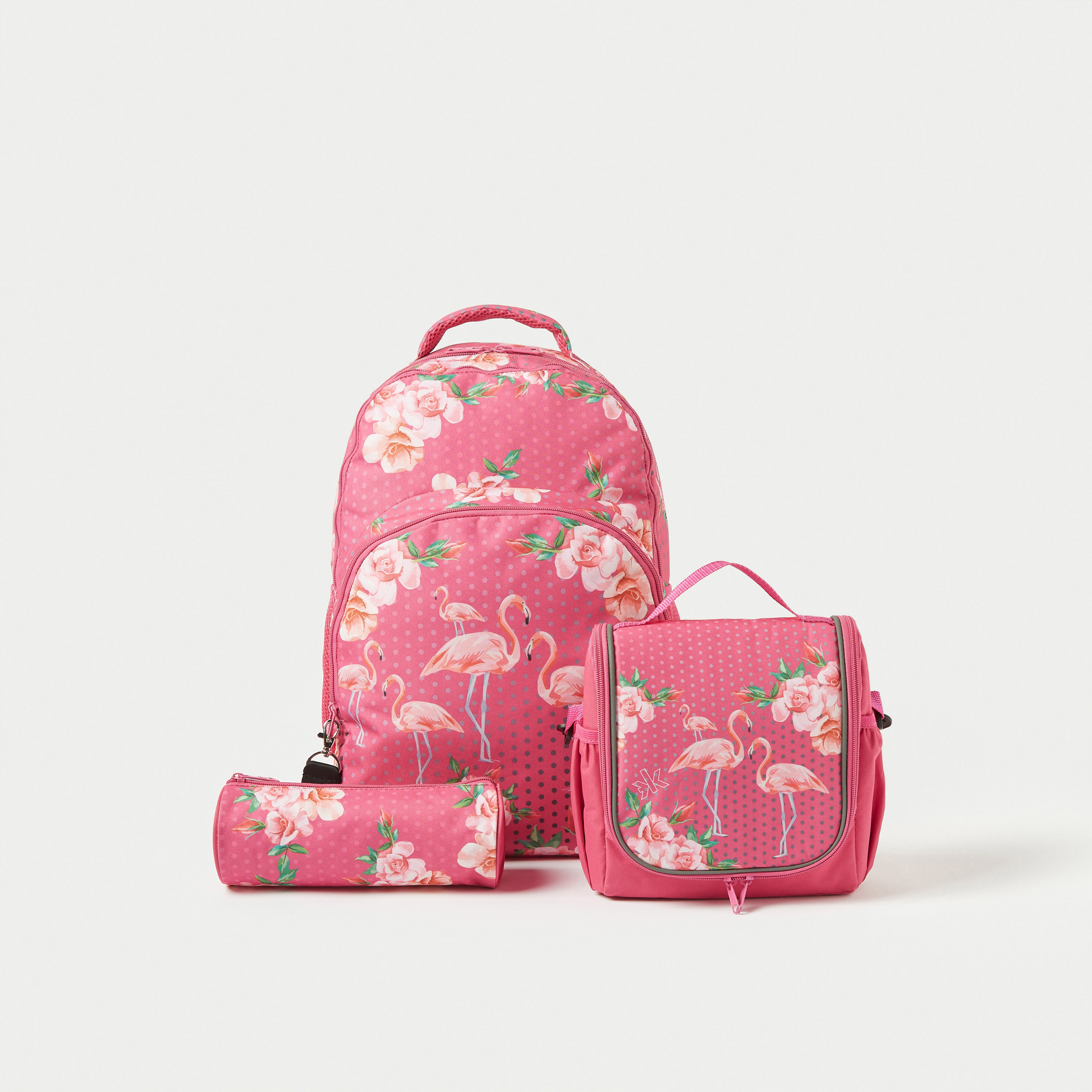 Buy Juniors 3 Piece Flamingo Print Backpack Set 18 inches Online