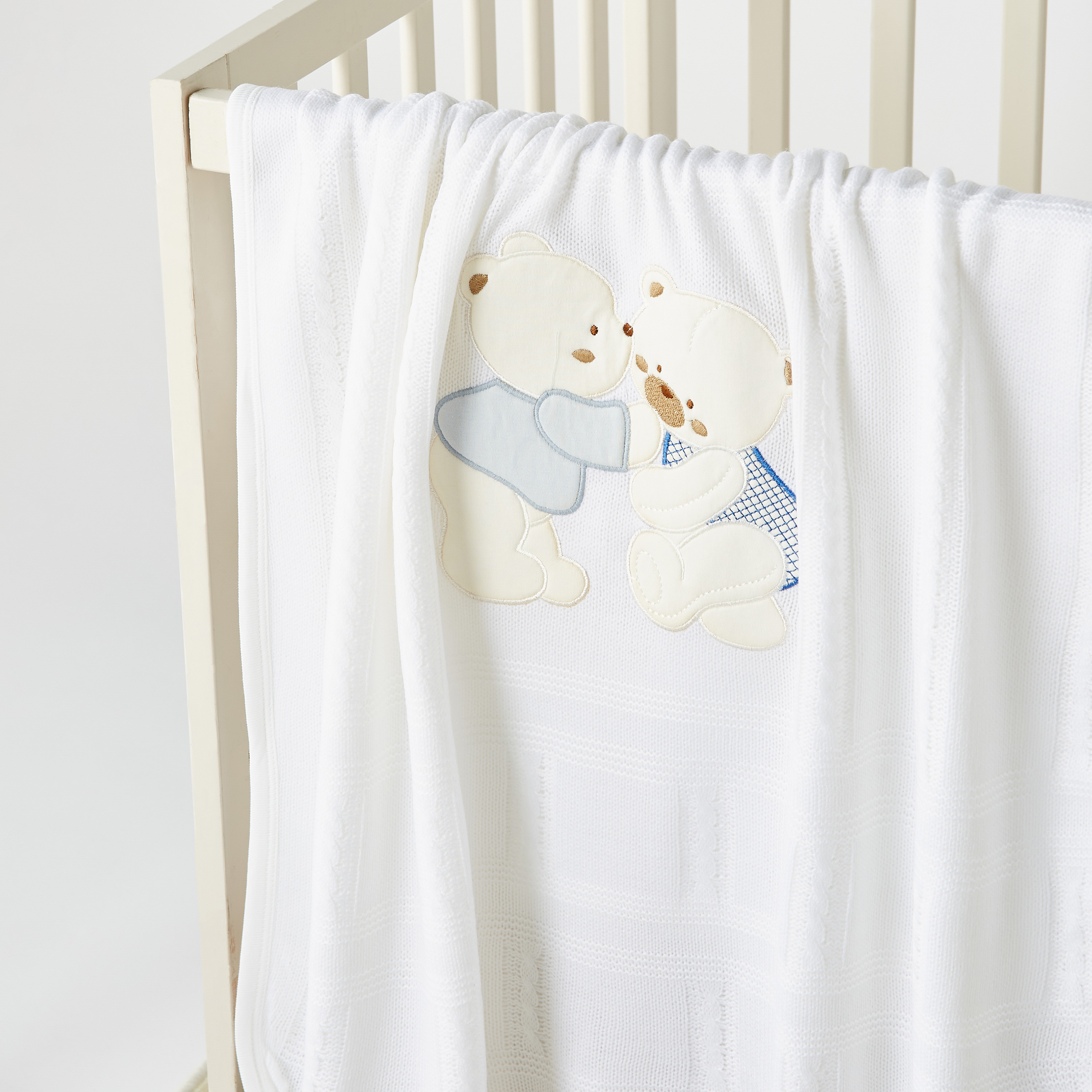 Juniors Teddy Bear Applique Baby Shawl - 80x90 cm-baby-nursery-blanketsandswaddles-blanketsandquilts-image-2