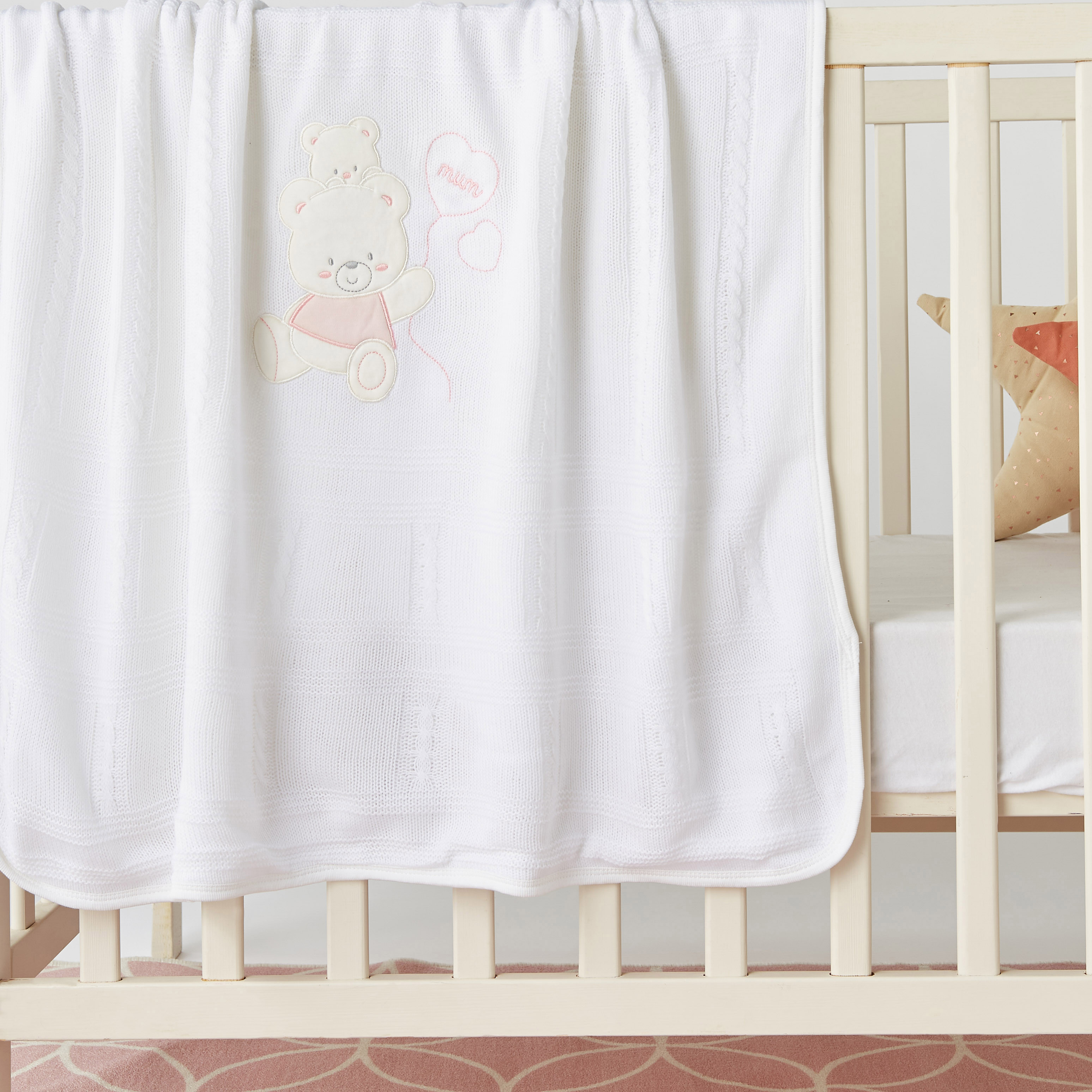 Juniors Teddy Bear Applique Baby Shawl - 80x90 cm-baby-nursery-blanketsandswaddles-blanketsandquilts-image-3