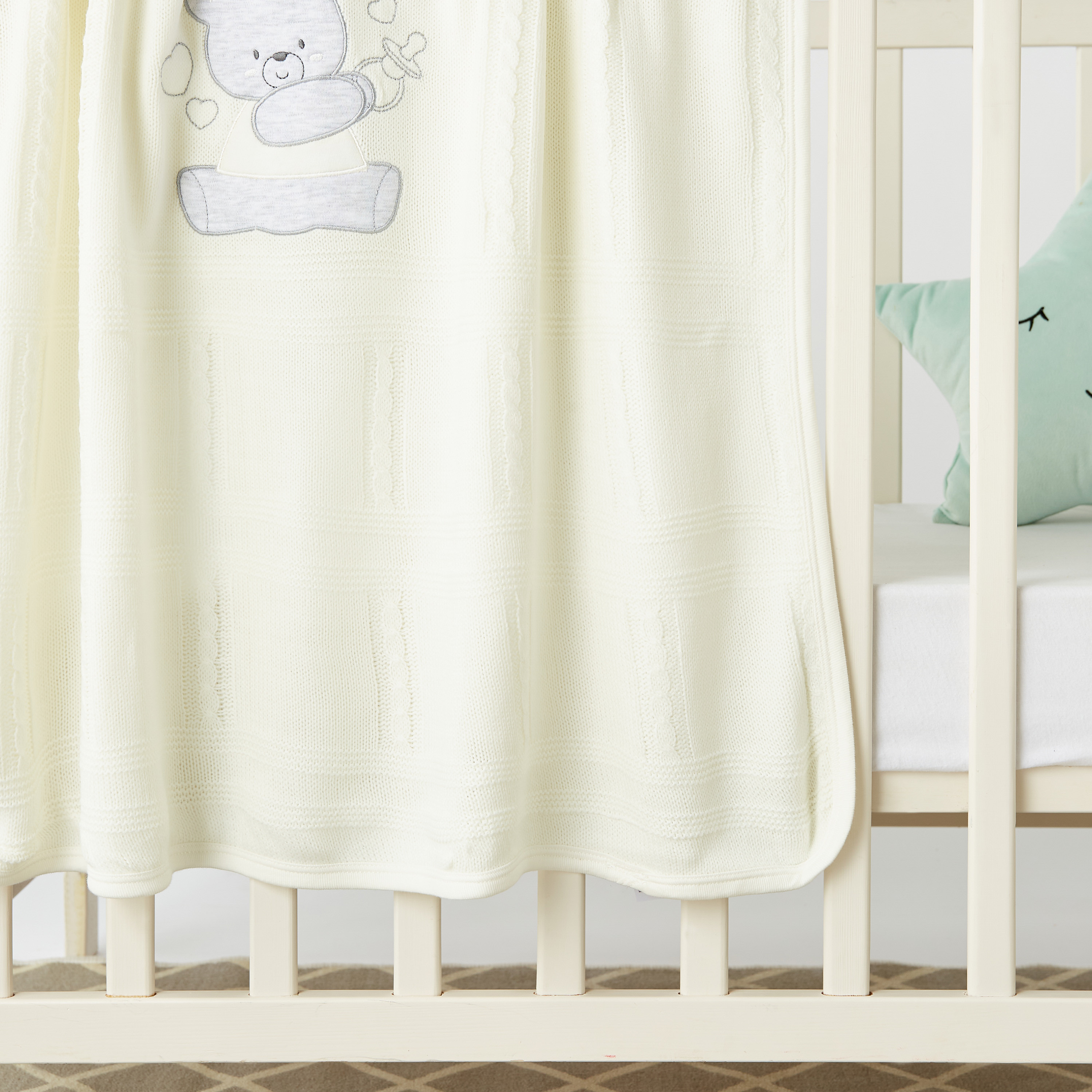Juniors Teddy Bear Applique Baby Shawl - 80x90 cm-baby-nursery-blanketsandswaddles-blanketsandquilts-image-3