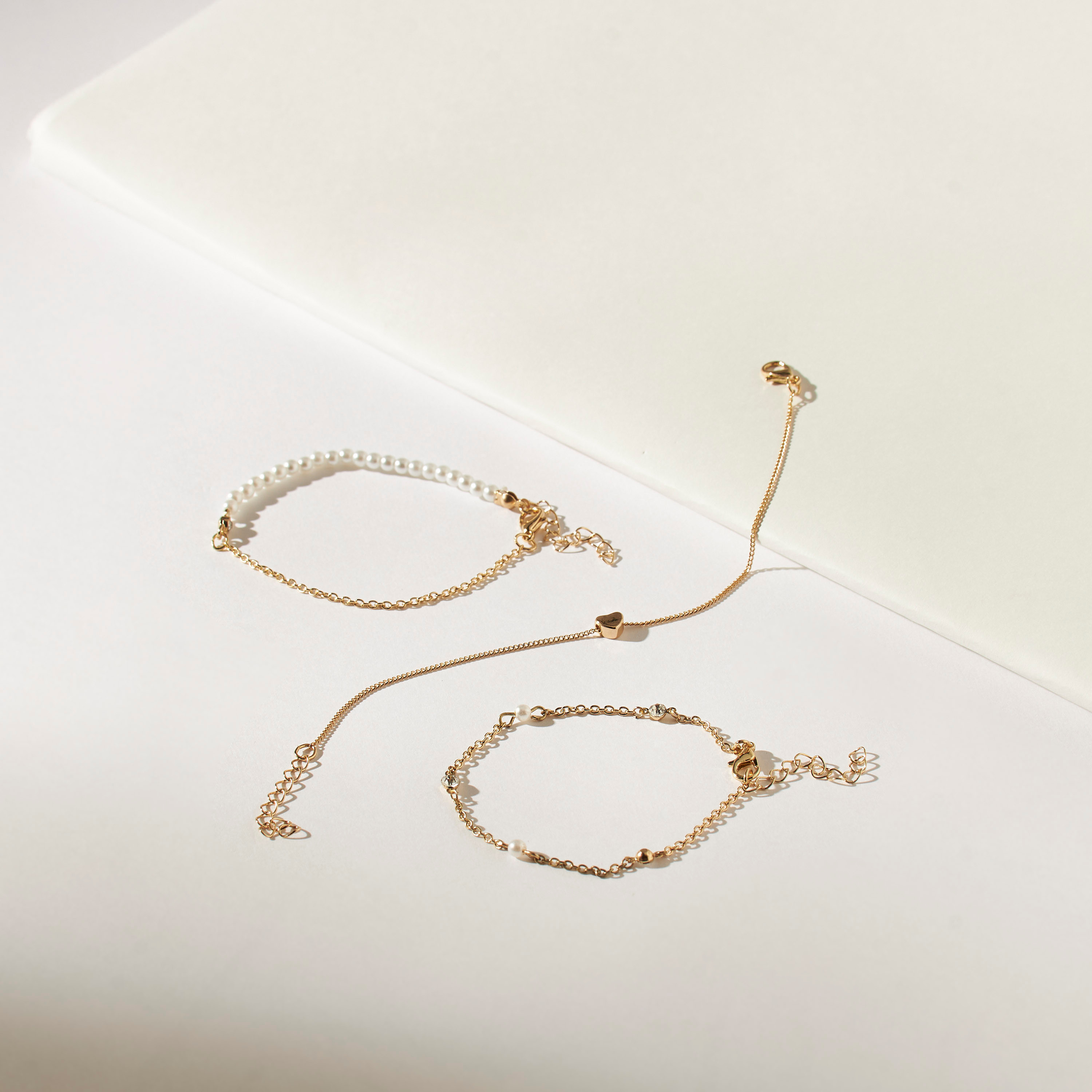 خلخال مزيّن بمشبك إغلاق- طقم من 3 قطع متنوعة-women-watchesandjewellery-jewellery-anklets-image-2