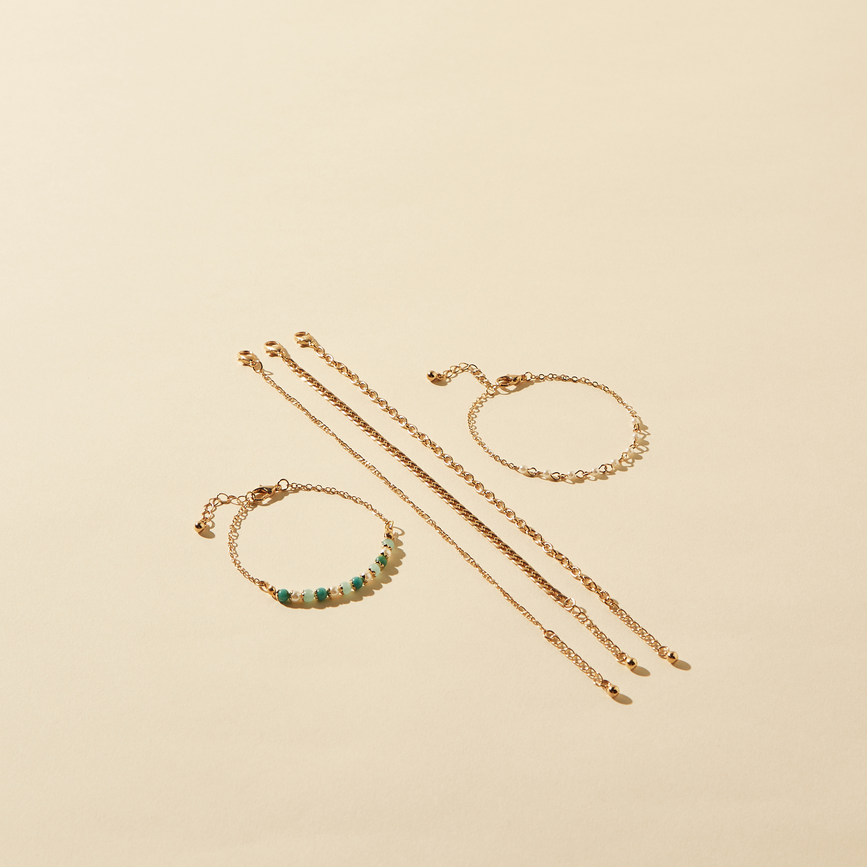 Assorted Anklet with Lobster Clasp - Set of 5-women-watchesandjewellery-jewellery-anklets-image-1