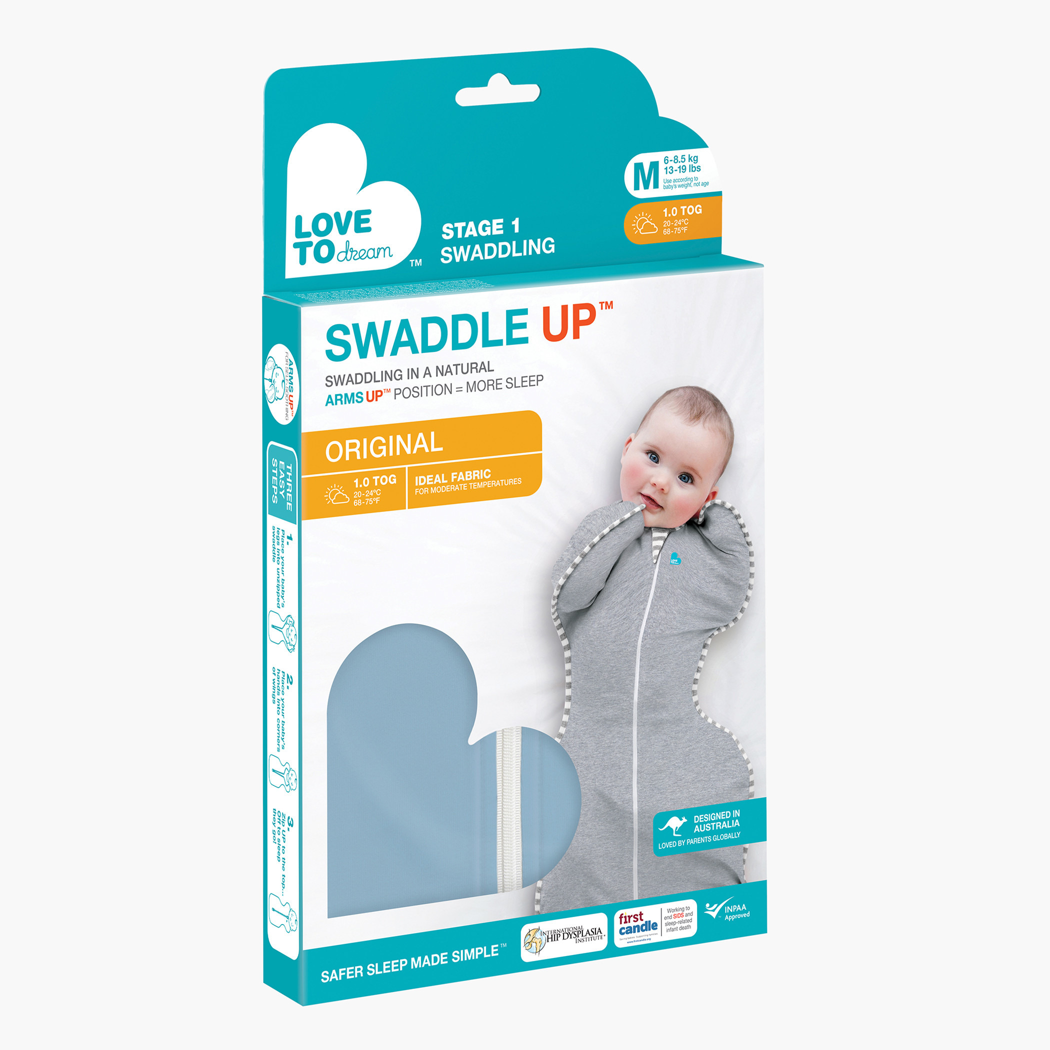 شنطة نوم قماط أصلية سادة من لوف تو دريم - متوسط-baby-nursery-blanketsandswaddles-swaddlesandsleepingbags-image-2