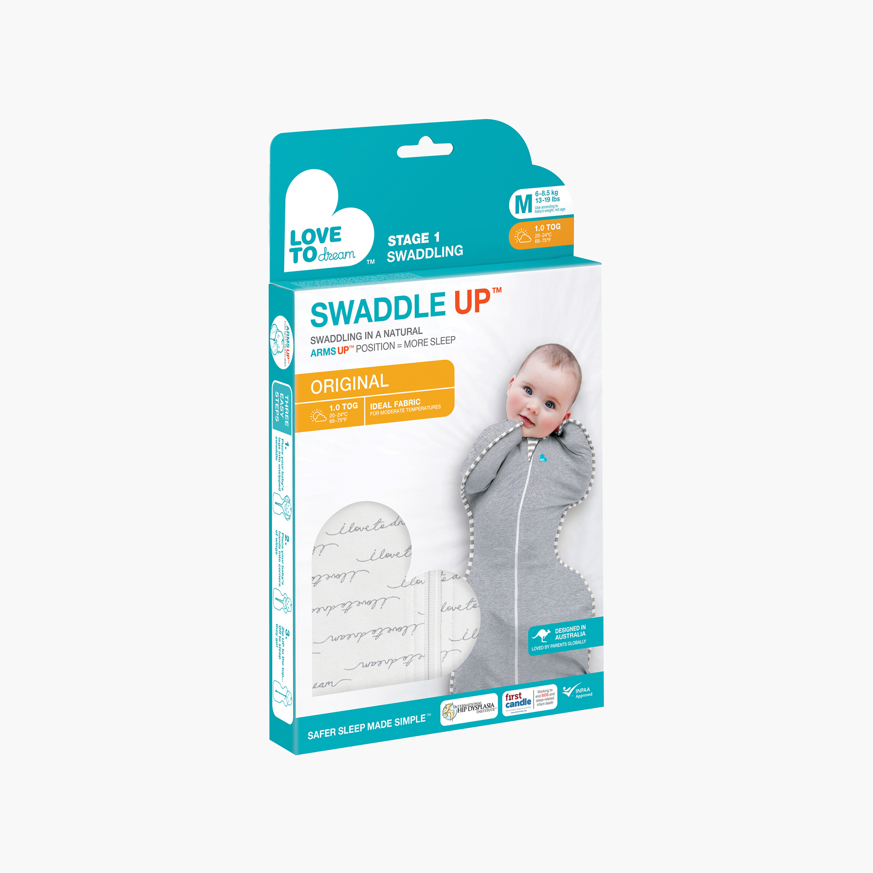 شنطة نوم قماط أصلية بطبعات من لوف تو دريم - متوسط-baby-nursery-blanketsandswaddles-swaddlesandsleepingbags-image-2