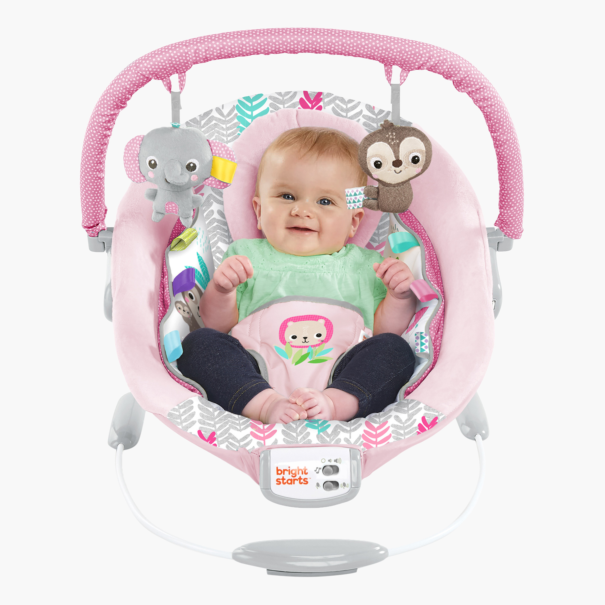 كرسي هزاز مريح بطبعات من برايت ستارتس-baby-infantactivity-bouncers-image-2