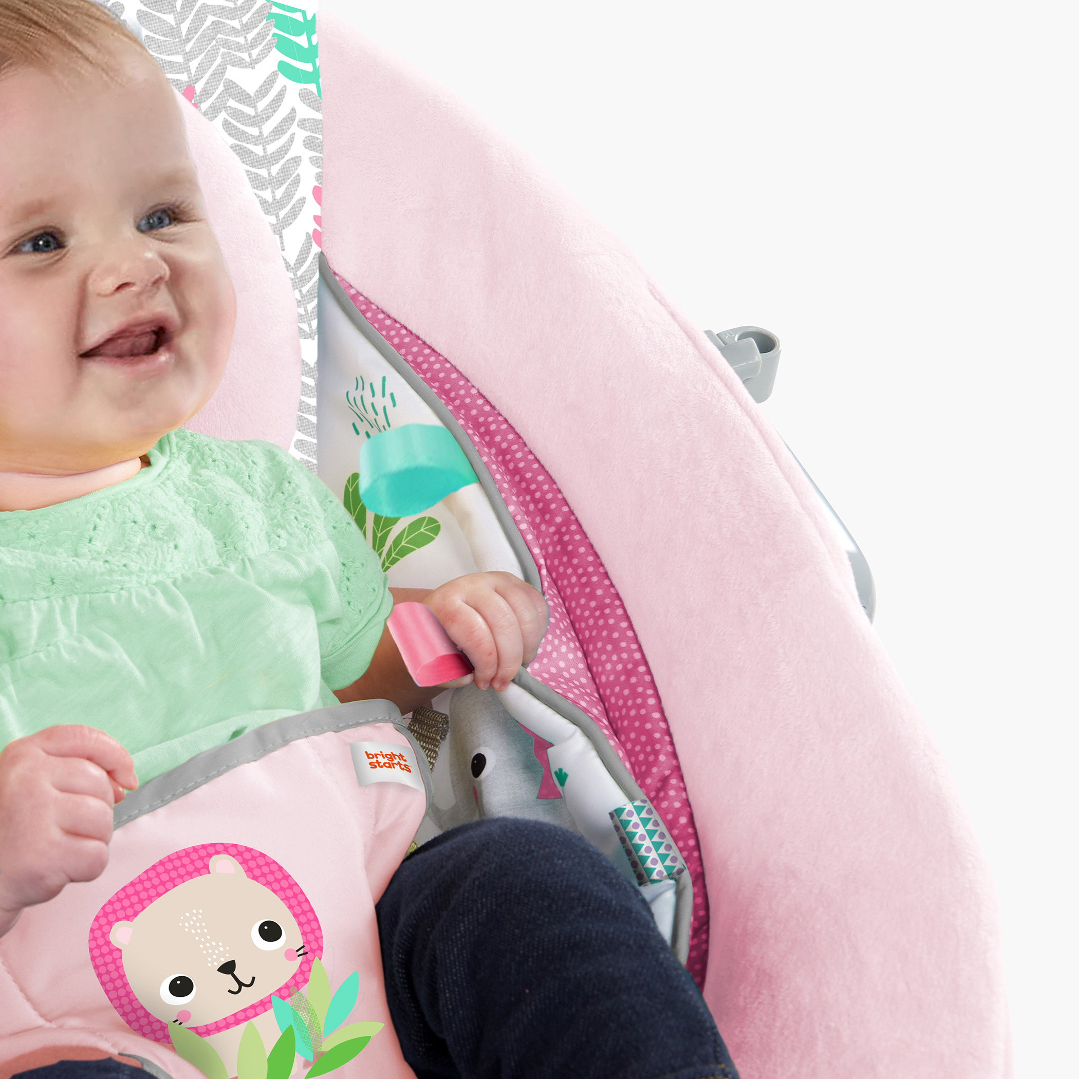 كرسي هزاز مريح بطبعات من برايت ستارتس-baby-infantactivity-bouncers-image-3