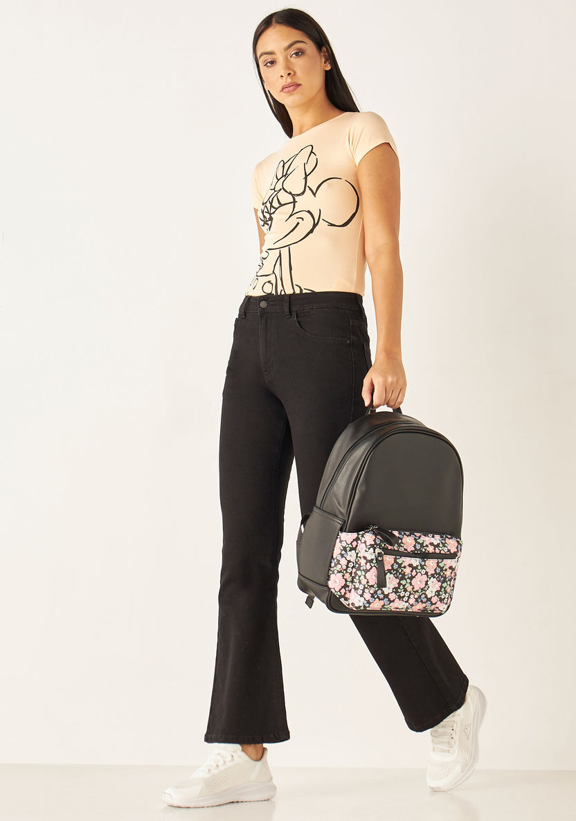 Missy Floral Print Backpack with Adjustable Shoulder Straps and Zip Closure-Women%27s Backpacks-image-4