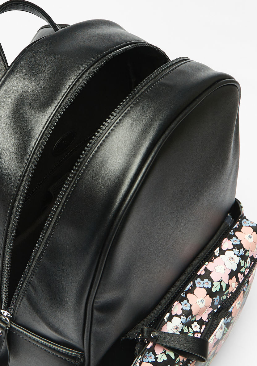 Missy Floral Print Backpack with Adjustable Shoulder Straps and Zip Closure-Women%27s Backpacks-image-5