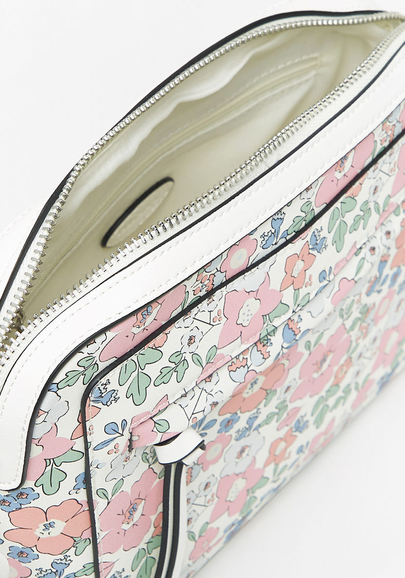 Missy Floral Print Crossbody Bag with Detachable Chain Strap and Zip Closure-Women%27s Handbags-image-3