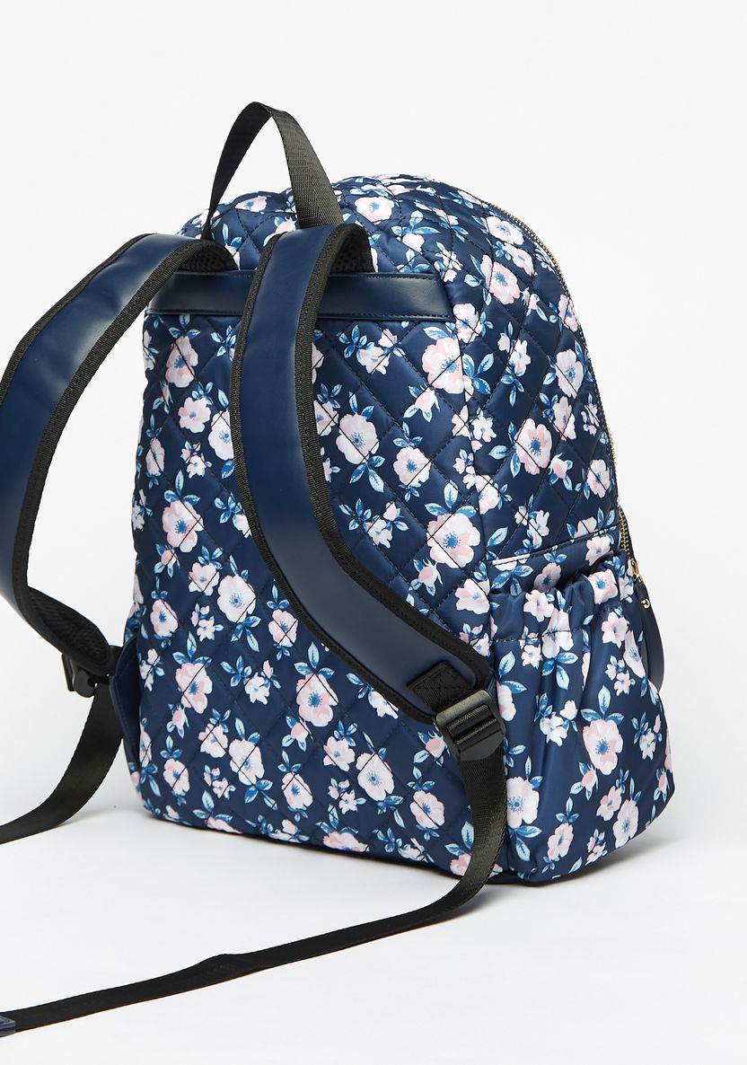 Missy Floral Print Zipper Backpack with Adjustable Shoulder Straps-Women%27s Backpacks-image-2