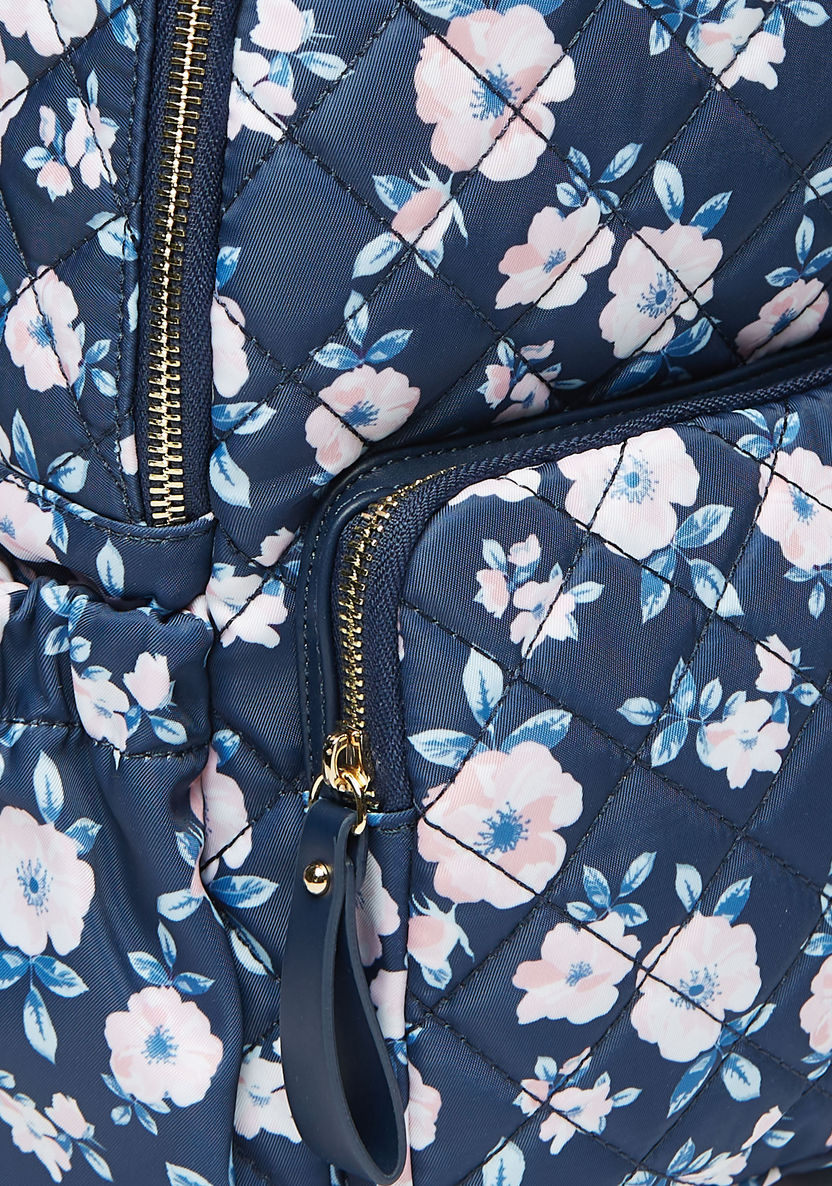 Missy Floral Print Zipper Backpack with Adjustable Shoulder Straps-Women%27s Backpacks-image-3