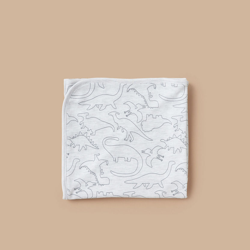 Juniors Dinosaur Print Receiving Blanket - 70x70 cm-Receiving Blankets-image-0