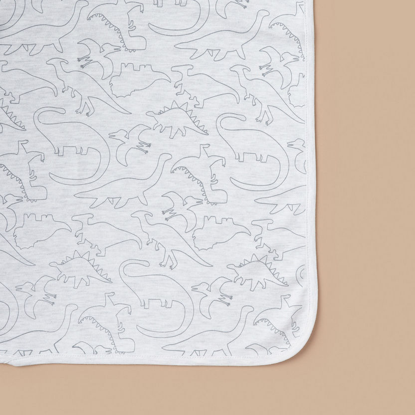 Juniors Dinosaur Print Receiving Blanket - 70x70 cm-Receiving Blankets-image-1