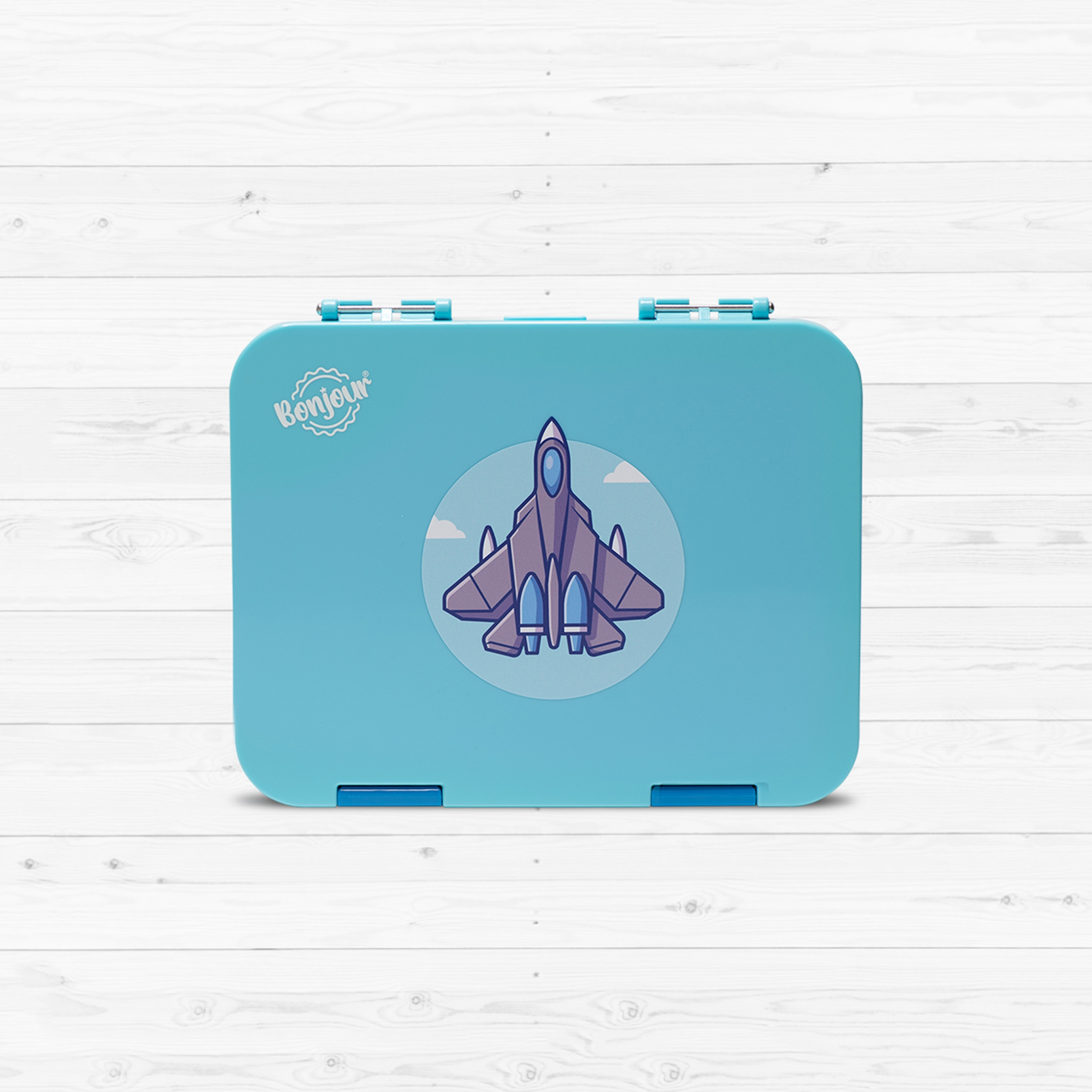 Bonjour TIFF Box Dual Clip Lunchbox, Blue Jet-school-lunchessentials-lunchboxes-image-1