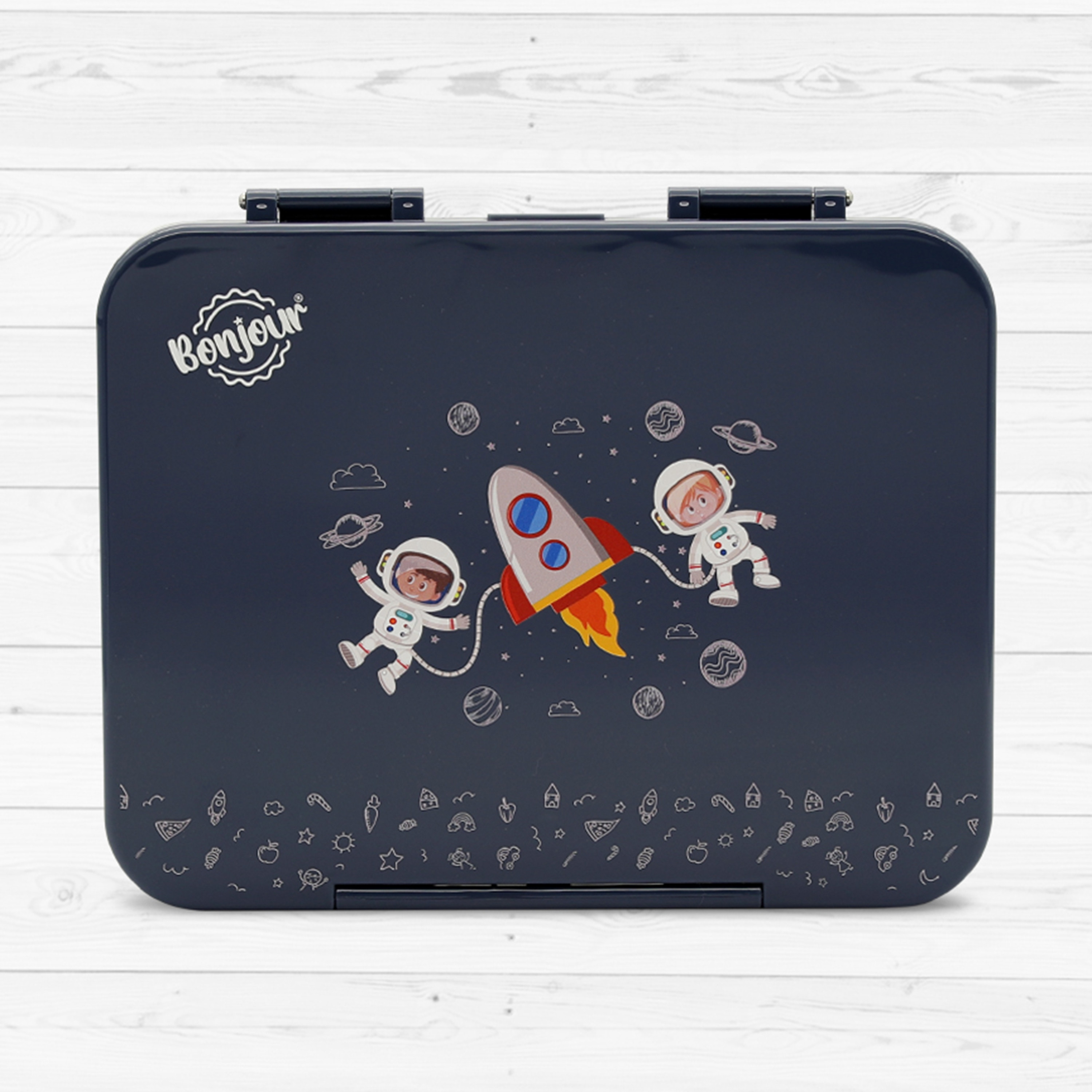 Bonjour TIFF Box Uni Clip Lunchbox, Blue Spaceman-school-lunchessentials-lunchboxes-image-2
