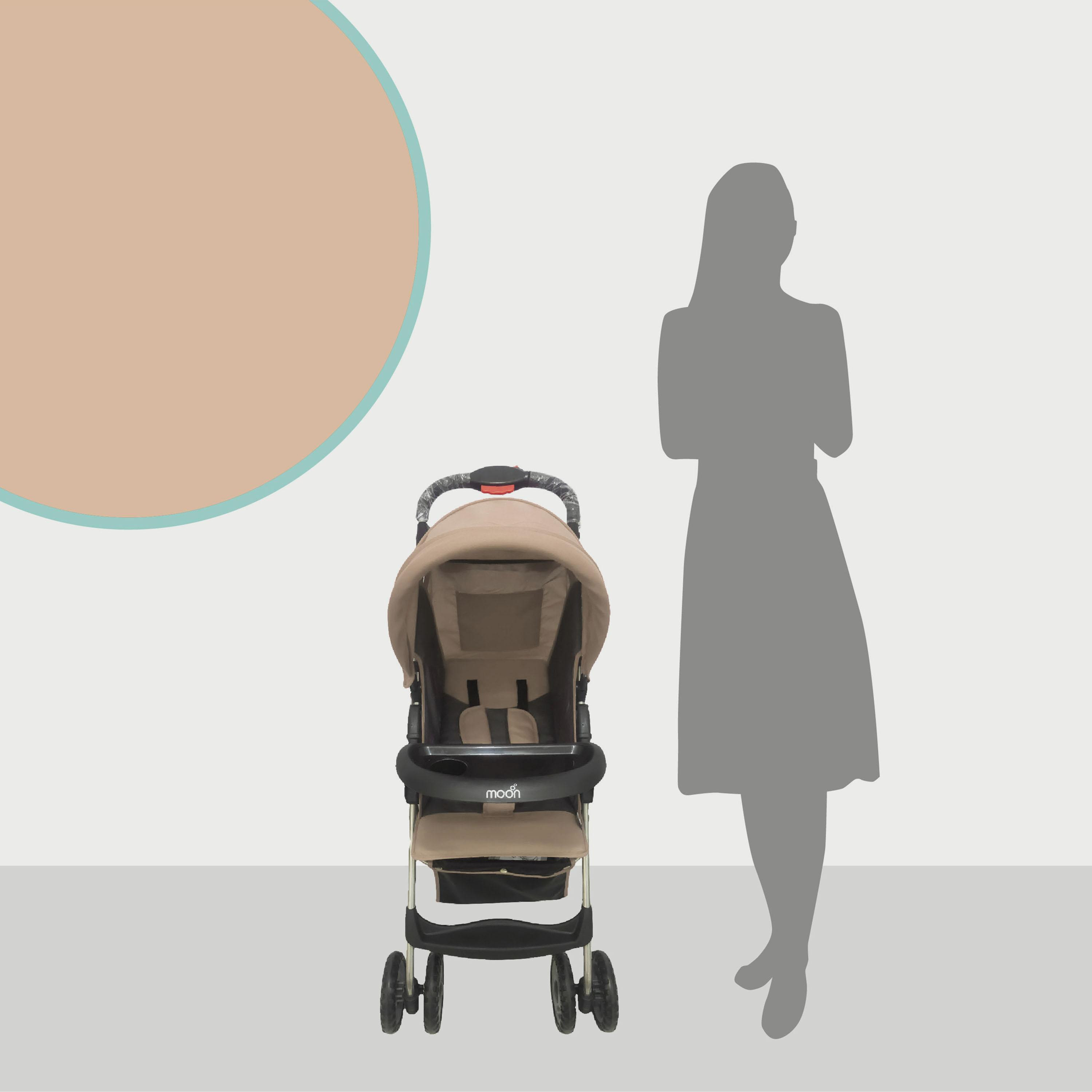 Moon Bezik One Fold Stroller, Biege-baby-gear-strollersandprams-strollers-image-4