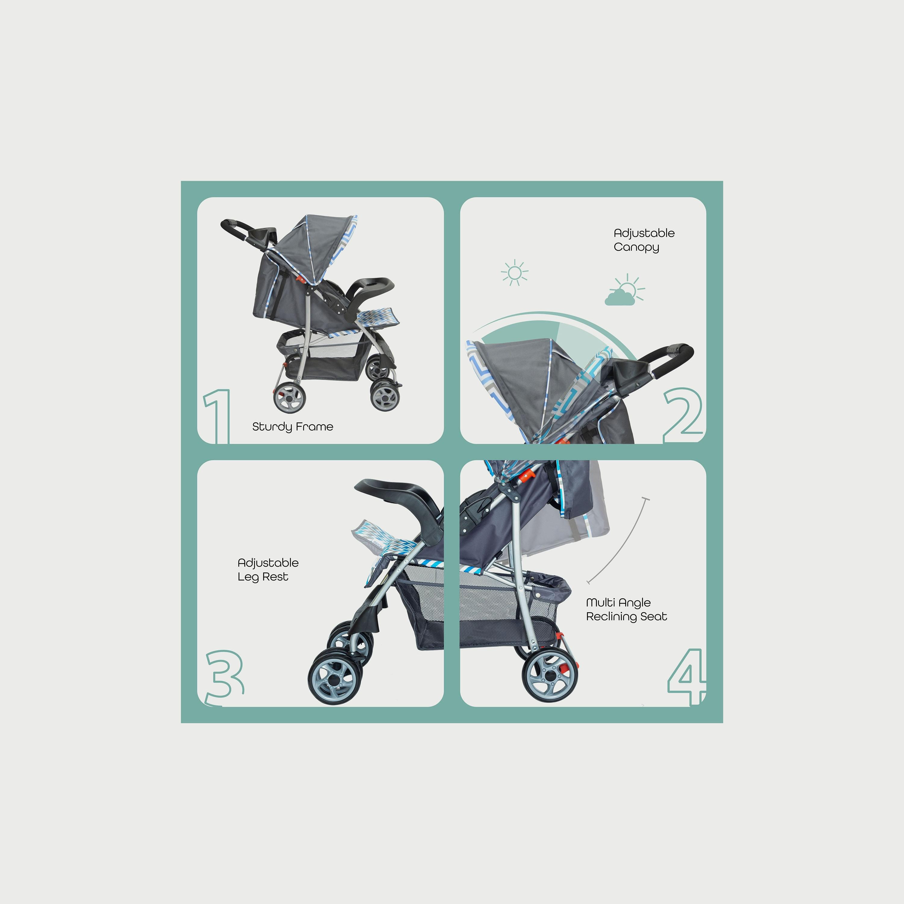 Moon Trek One Fold Stroller, Blue-baby-gear-strollersandprams-strollers-image-2
