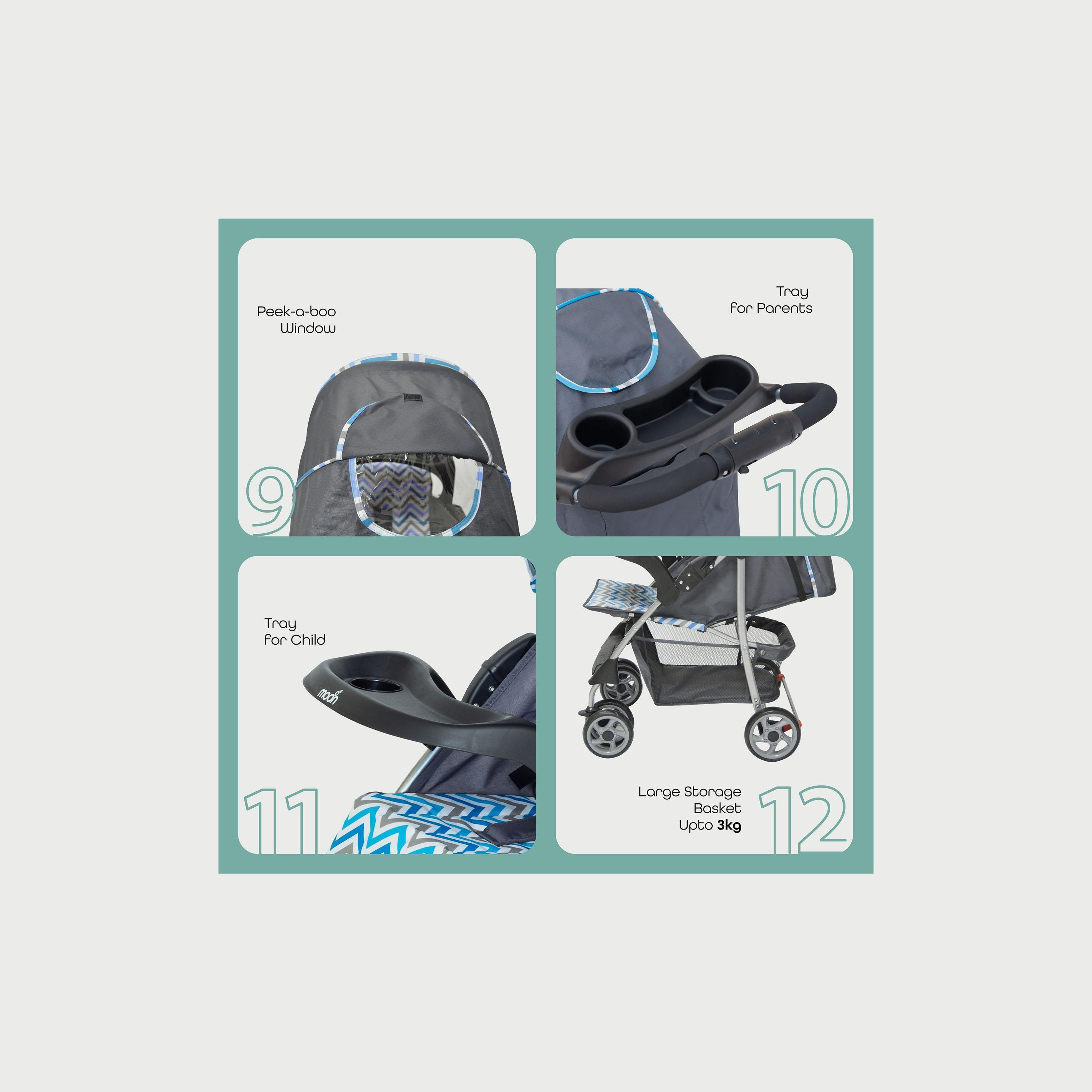 Moon Trek One Fold Stroller, Blue-baby-gear-strollersandprams-strollers-image-4