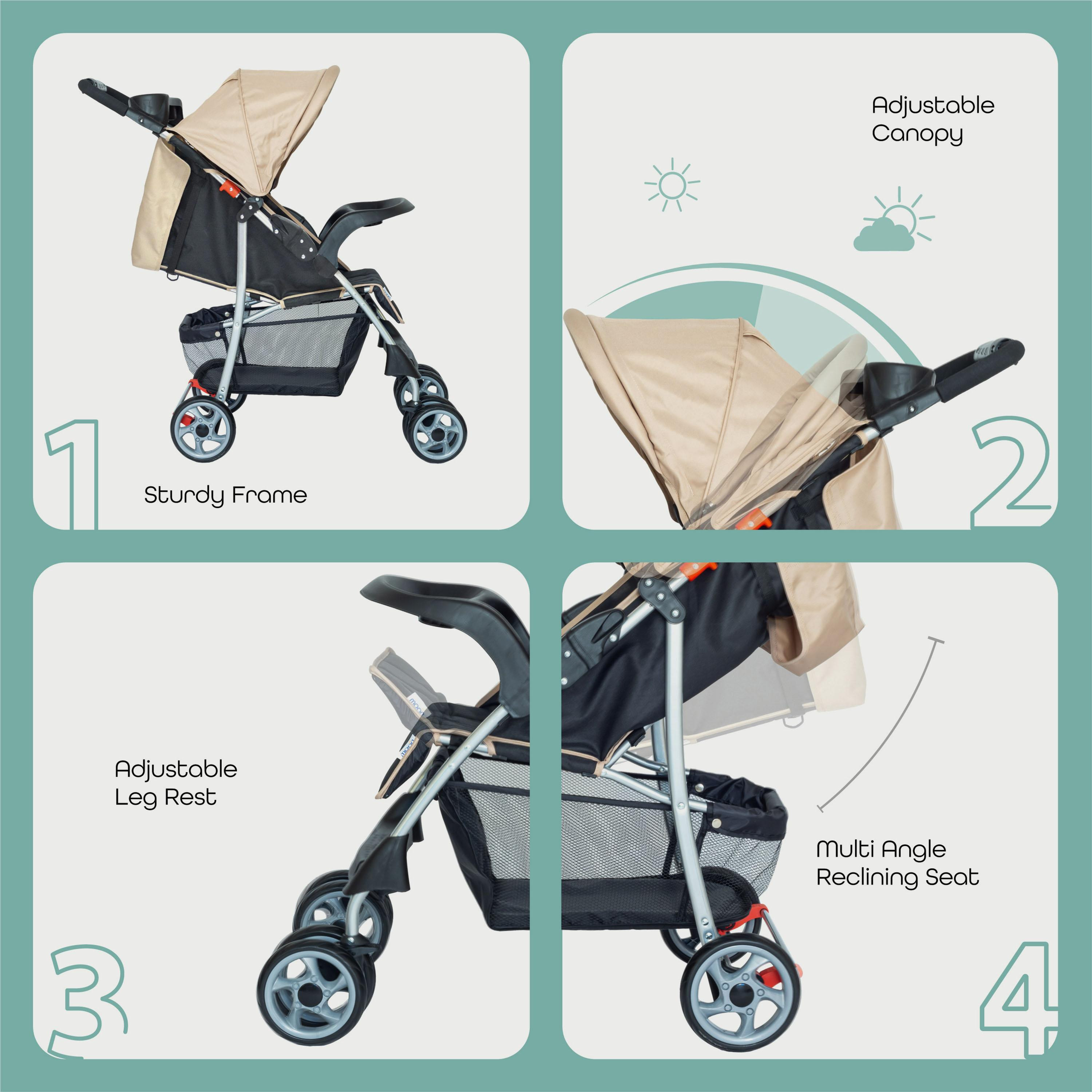 عربة الأطفال تريك طي بيد واحدة من مون، بيج-baby-gear-strollersandprams-strollers-image-2