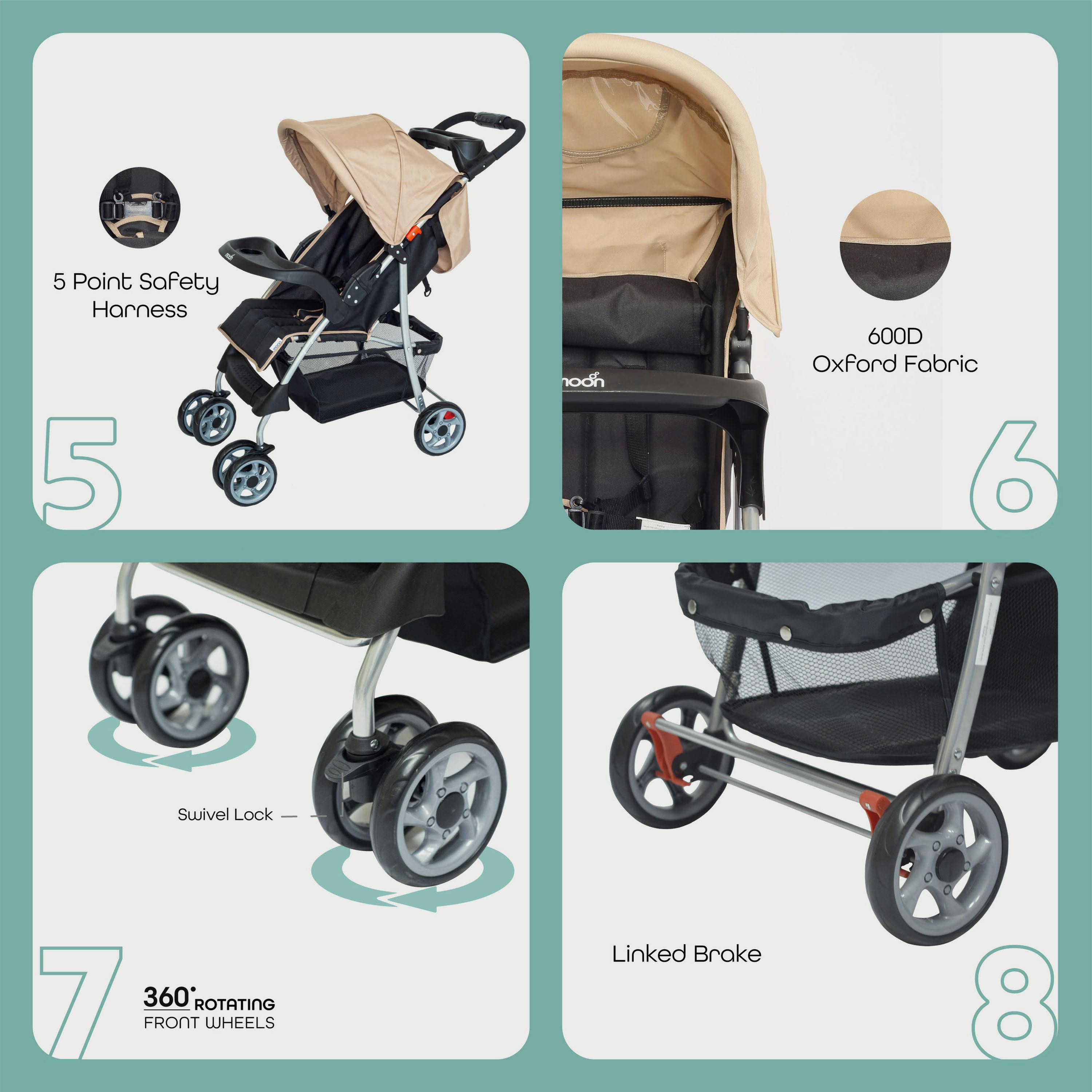 عربة الأطفال تريك طي بيد واحدة من مون، بيج-baby-gear-strollersandprams-strollers-image-3