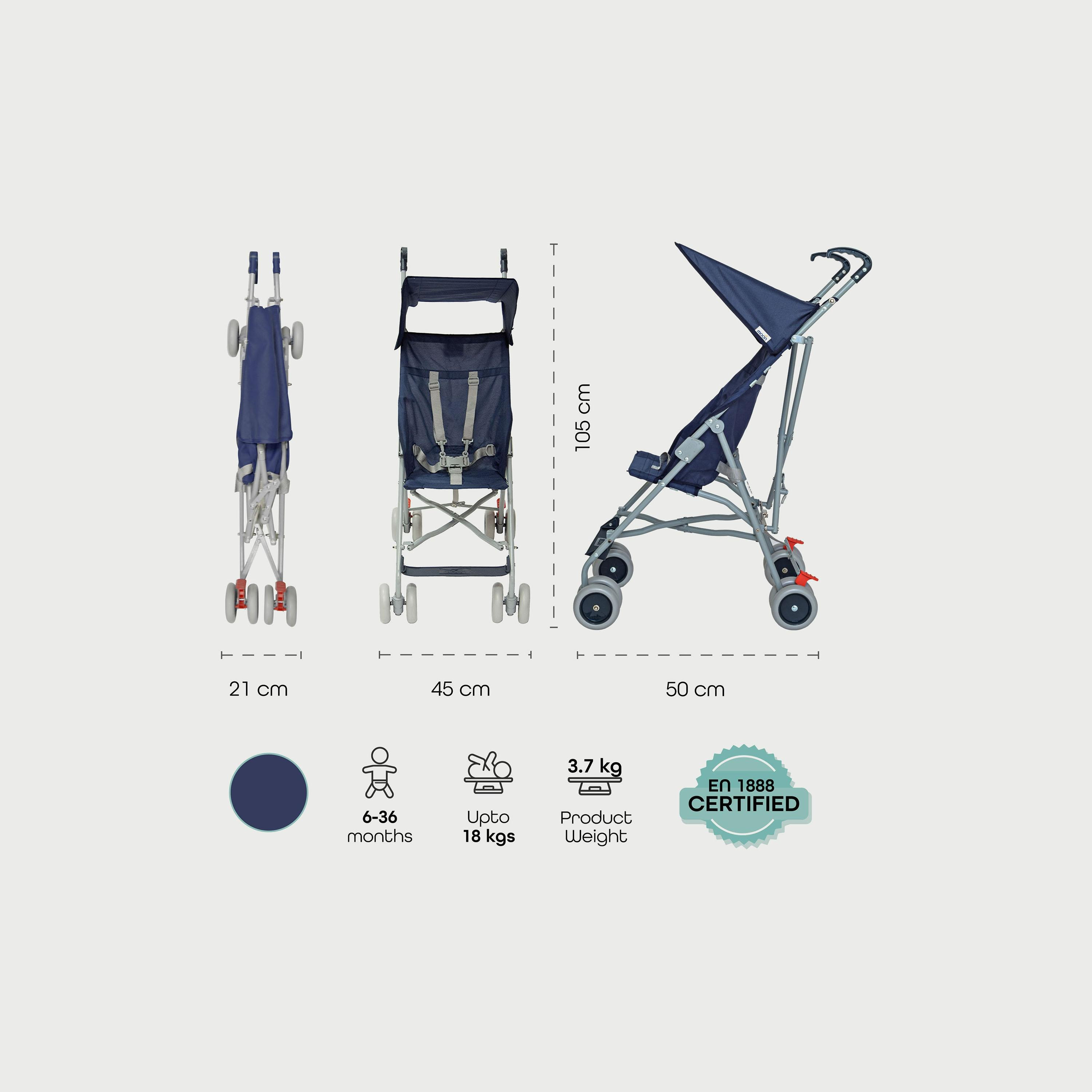 Moon Jet-Ultra Lightweight and Compact Fold Buggy Stroller - Dark Blue-baby-gear-strollersandprams-buggies-image-5