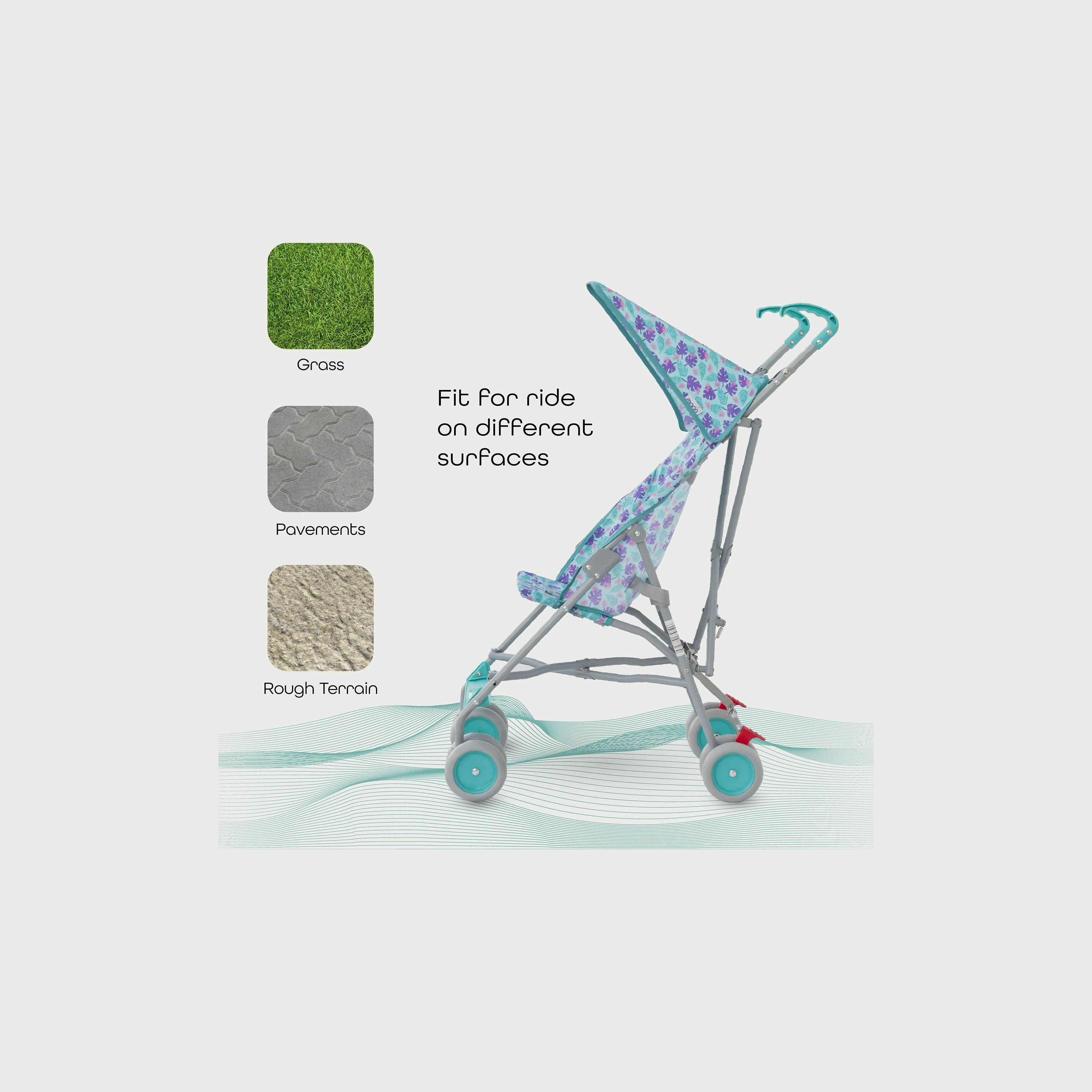 Moon Jet-Ultra Lightweight and Compact Fold Buggy Stroller - Printed Leaf-baby-gear-strollersandprams-buggies-image-4