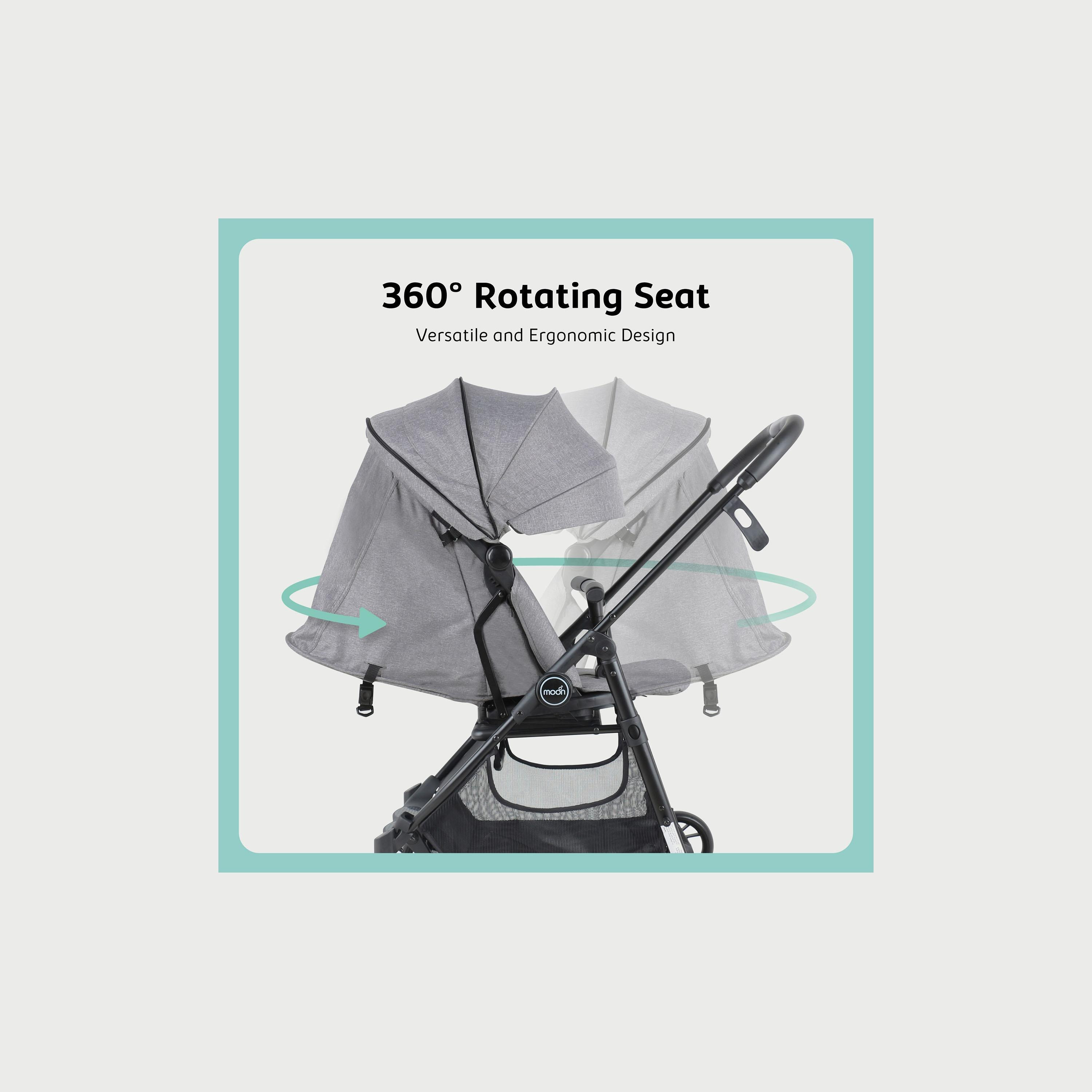 Moon Revo 360-Degree Rotatable Travel/Cabin Stroller - Grey-baby-gear-strollersandprams-strollers-image-2