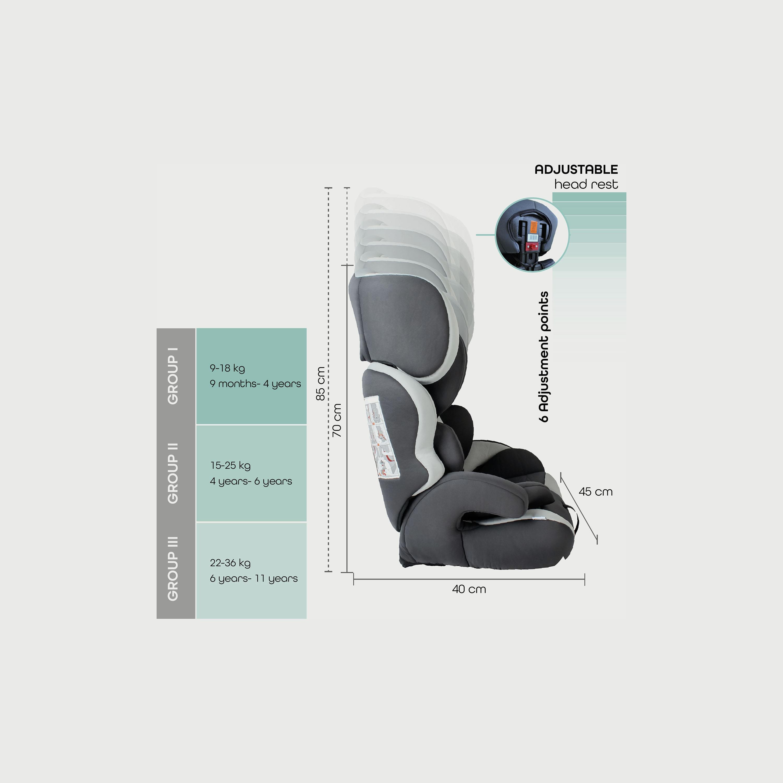 Moon Tolo Babykids Car Seat (Group 1, 2, 3), Charcoal Grey-baby-gear-carseats-image-3