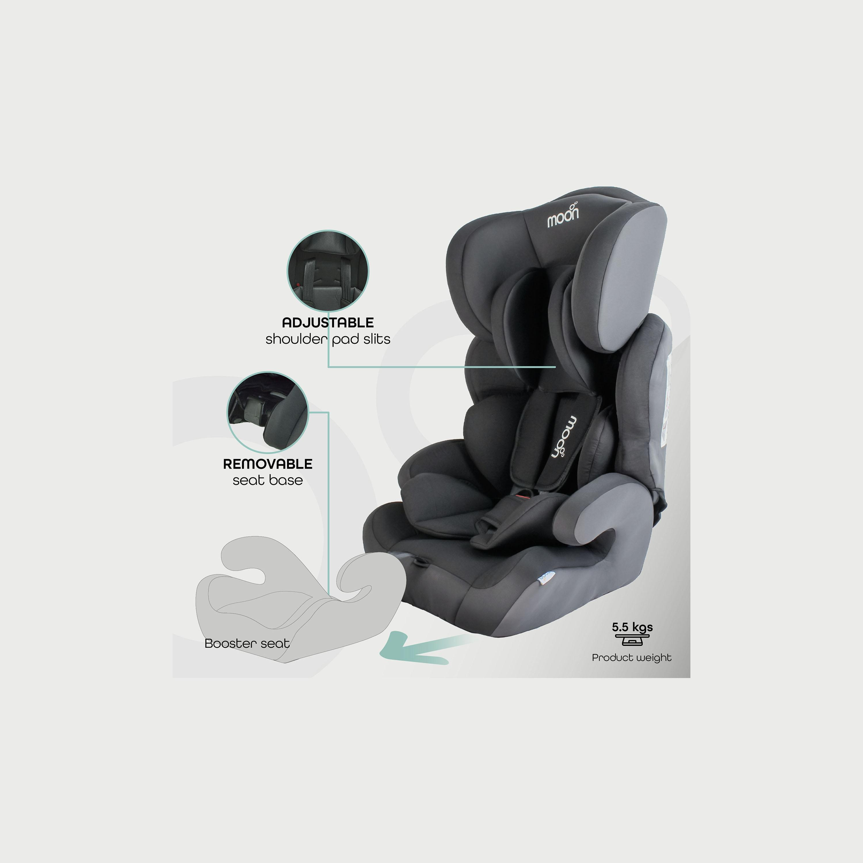 Moon Tolo Baby/Kids Car Seat S (Group 1, 2, 3), Ash Grey-baby-gear-carseats-image-4