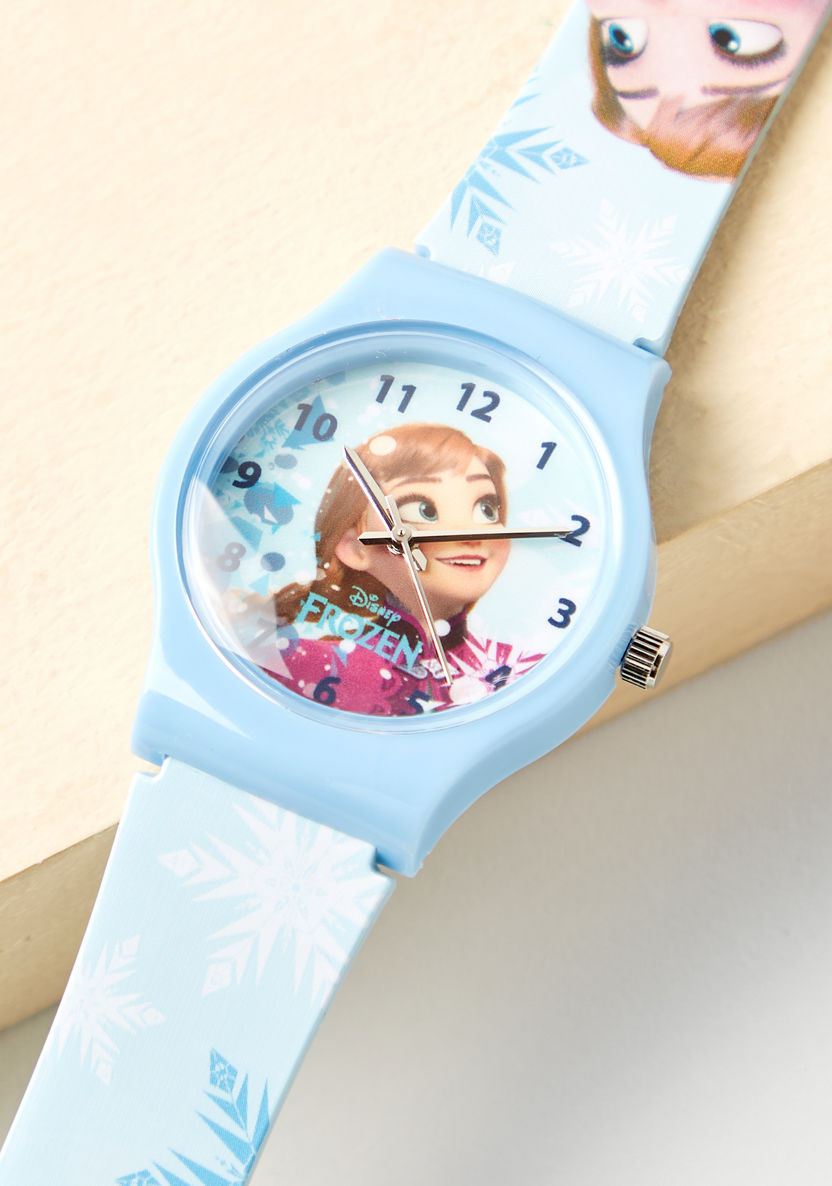 Disney Frozen Print Round Dial Analog Watch with Buckle Strap-Watches-image-1