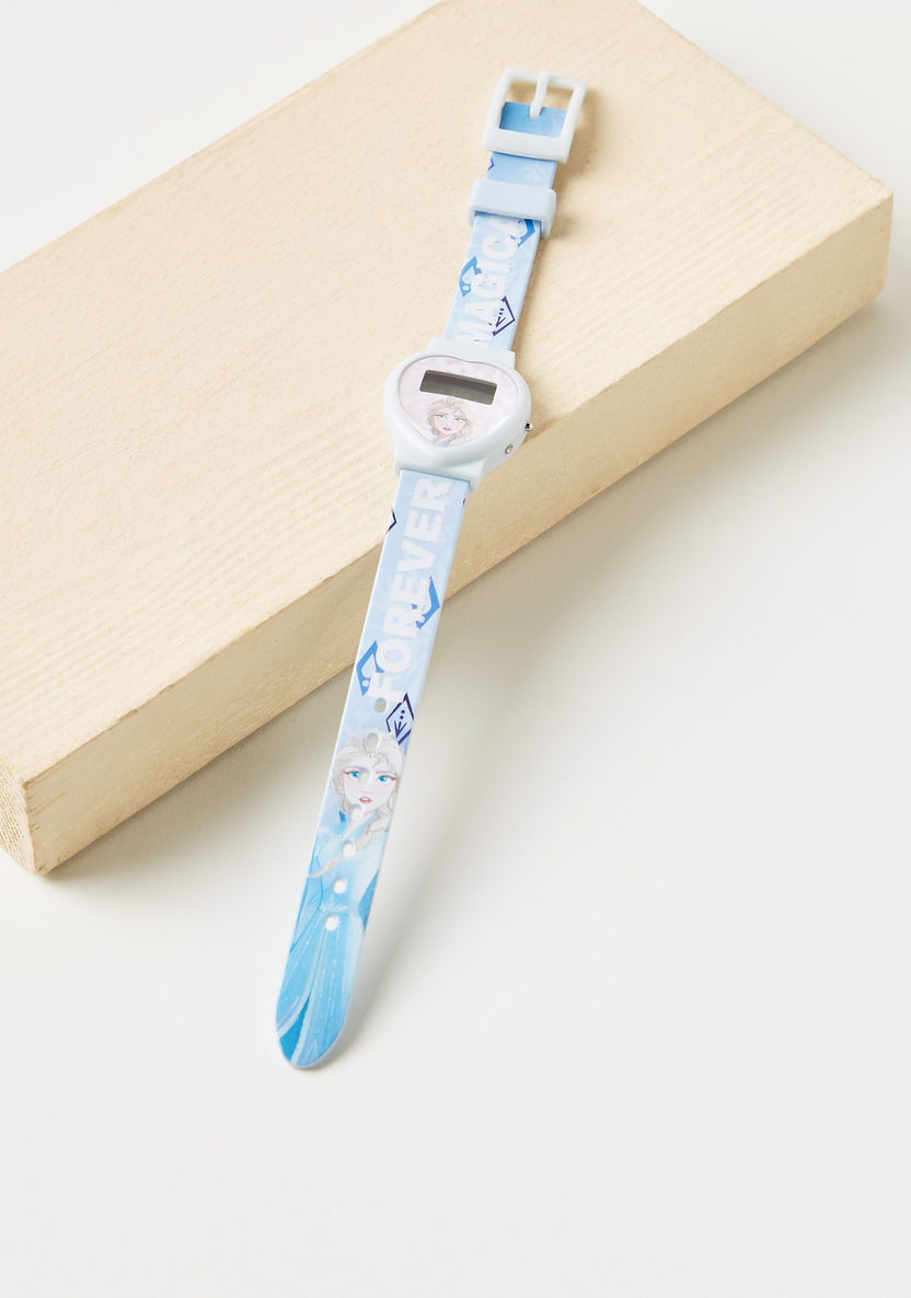 Disney Frozen Print Heart Dial Digital Watch with Buckle Strap-Watches-image-0
