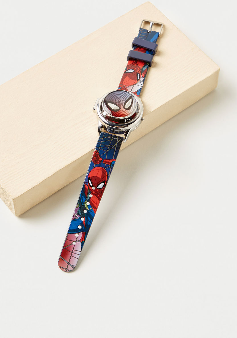 Spider-Man Print Rotating Spinner Flip Top Digital Wristwatch-Watches-image-0