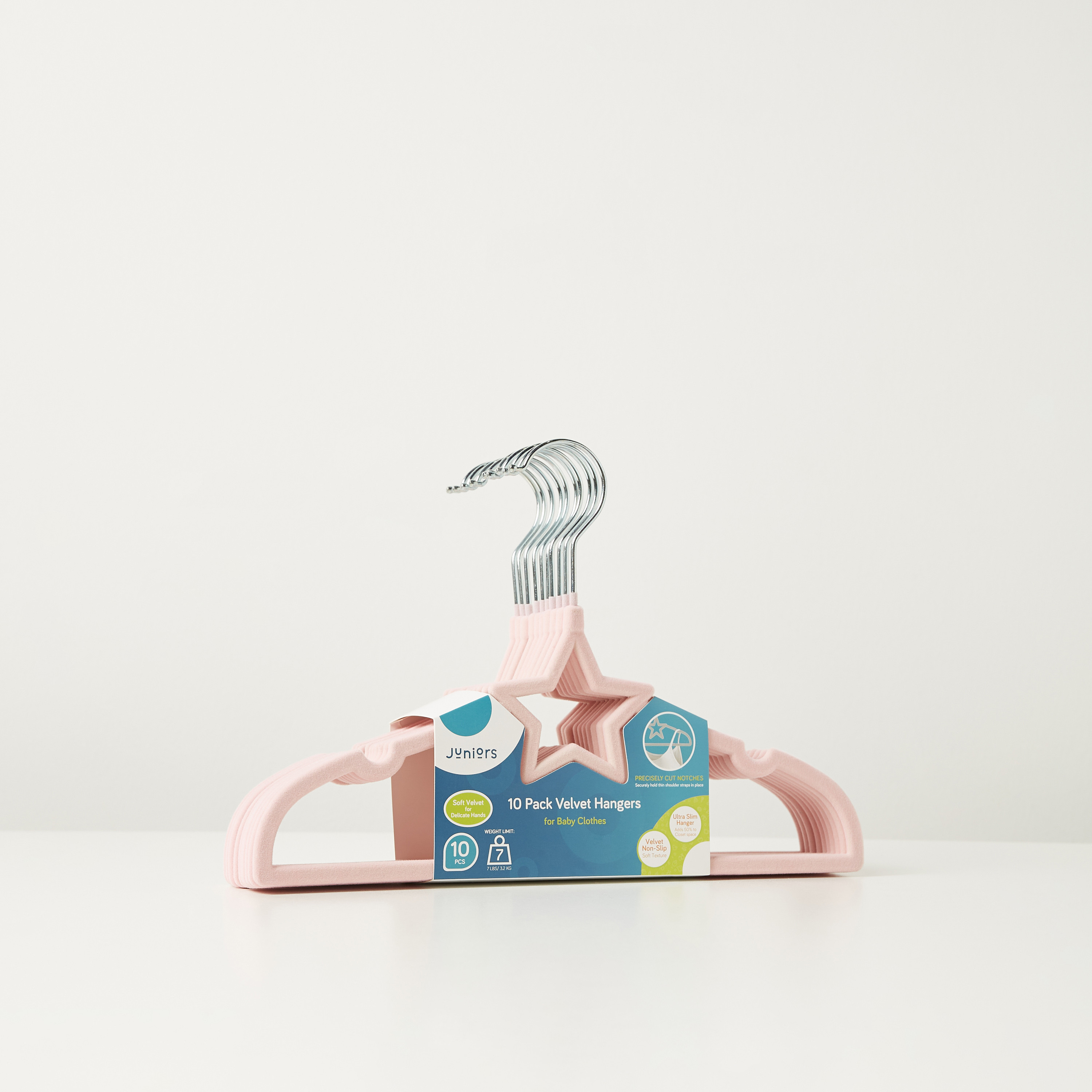 علّاقة ملابس مخملية من جونيورز - طقم من 10 قطع-baby-nursery-furniture-wardrobesandstorage-image-1
