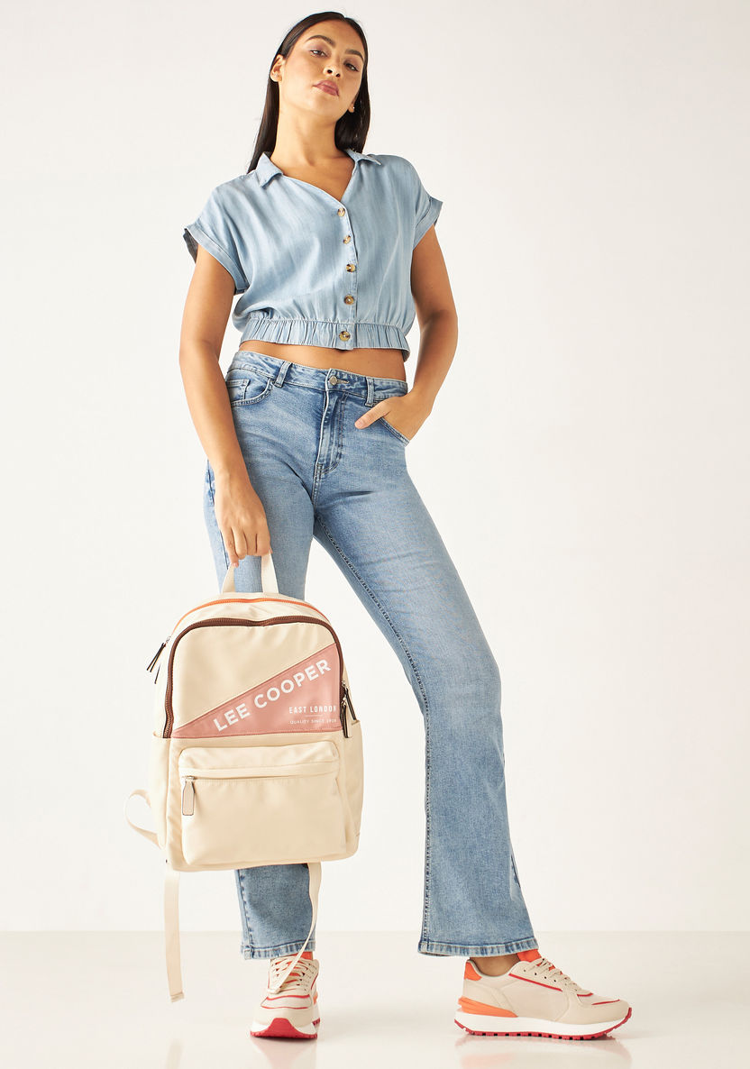 Lee Cooper Colourblock Backpack with Adjustable Shoulder Straps-Women%27s Backpacks-image-4