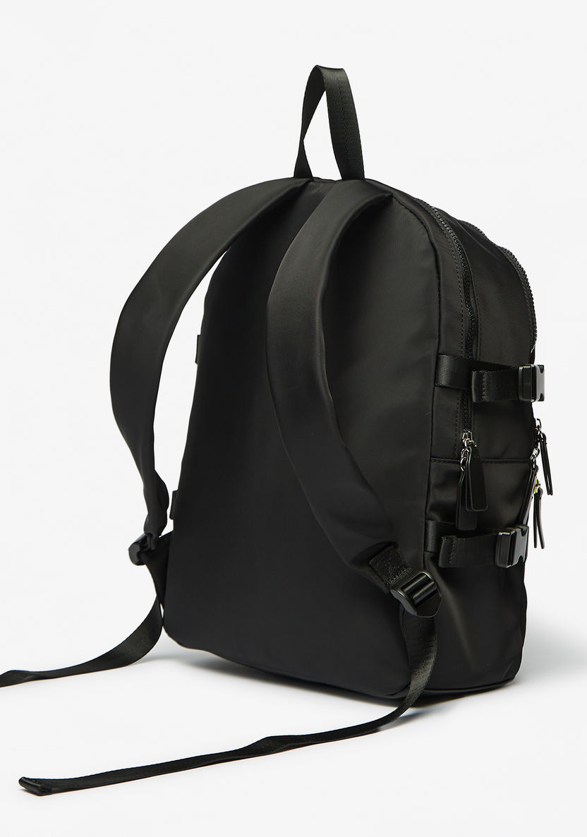Lee Cooper Logo Print Backpack with Adjustable Shoulder Straps-Women%27s Backpacks-image-2