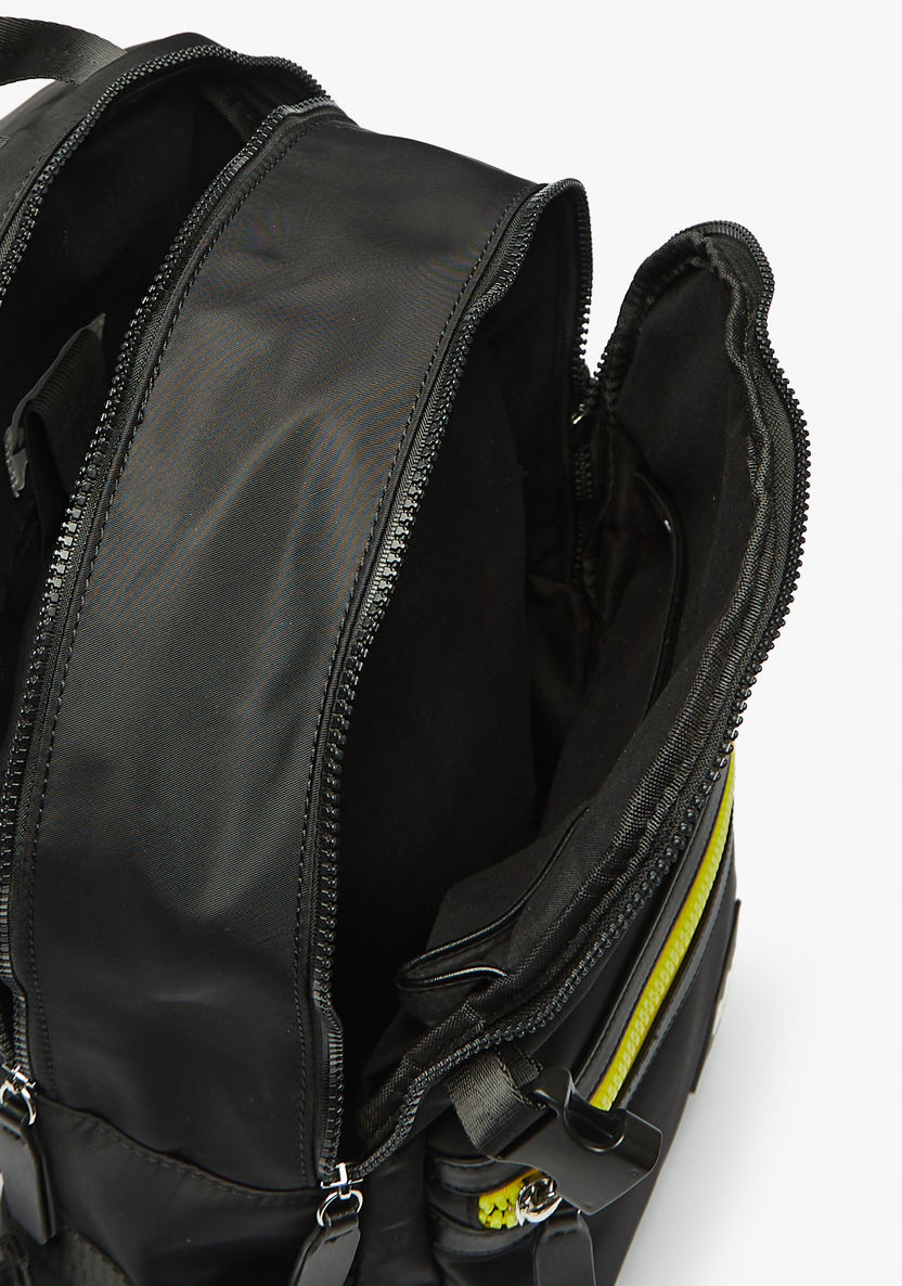 Lee Cooper Logo Print Backpack with Adjustable Shoulder Straps-Women%27s Backpacks-image-5