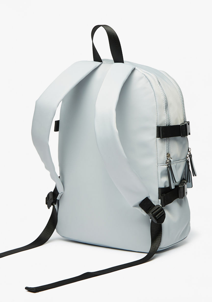 Lee Cooper Logo Print Backpack with Adjustable Shoulder Straps-Women%27s Backpacks-image-1