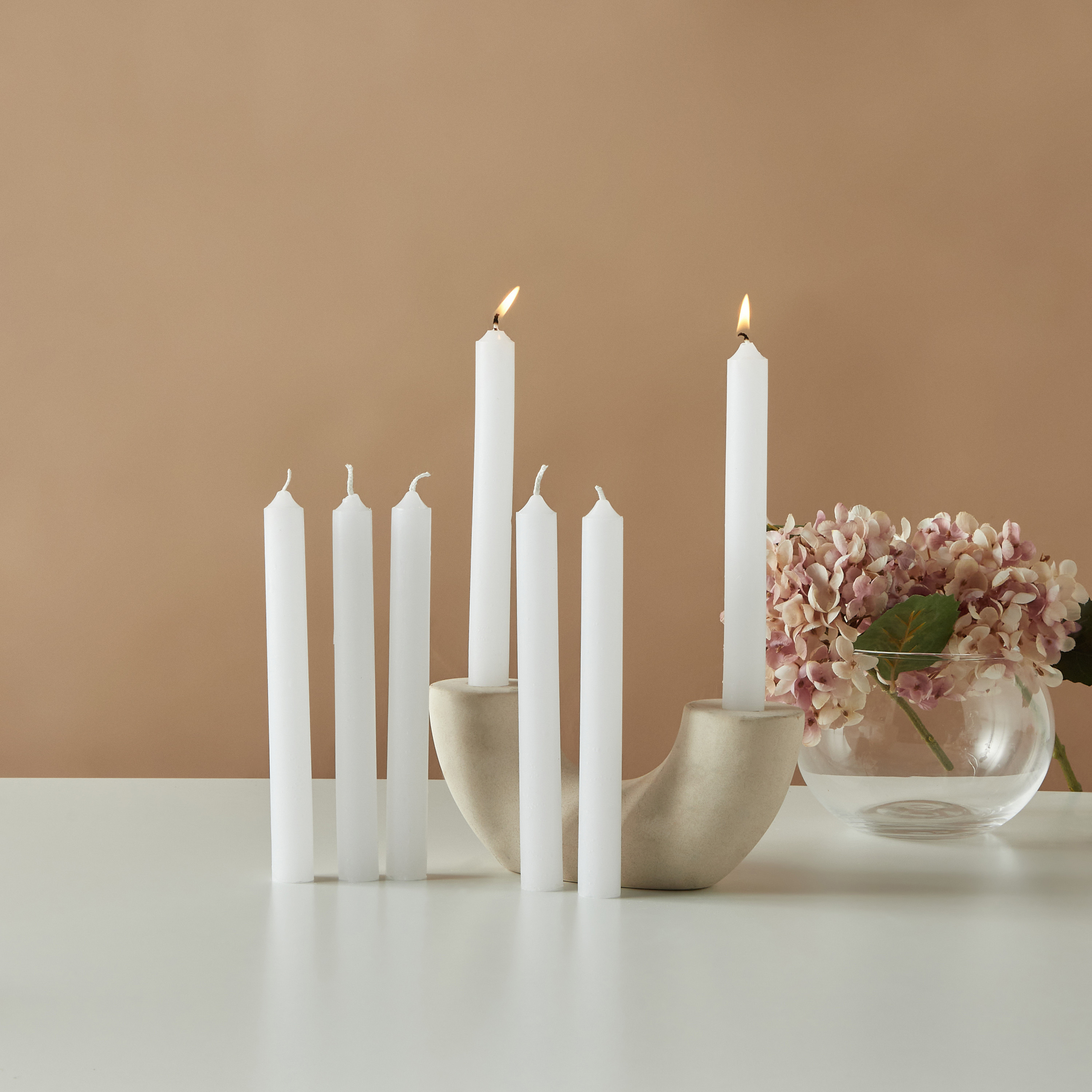 Countryfield Essentials Unscented Taper Dinner Candle - Set of 8-household-homefragrance-candles-image-1