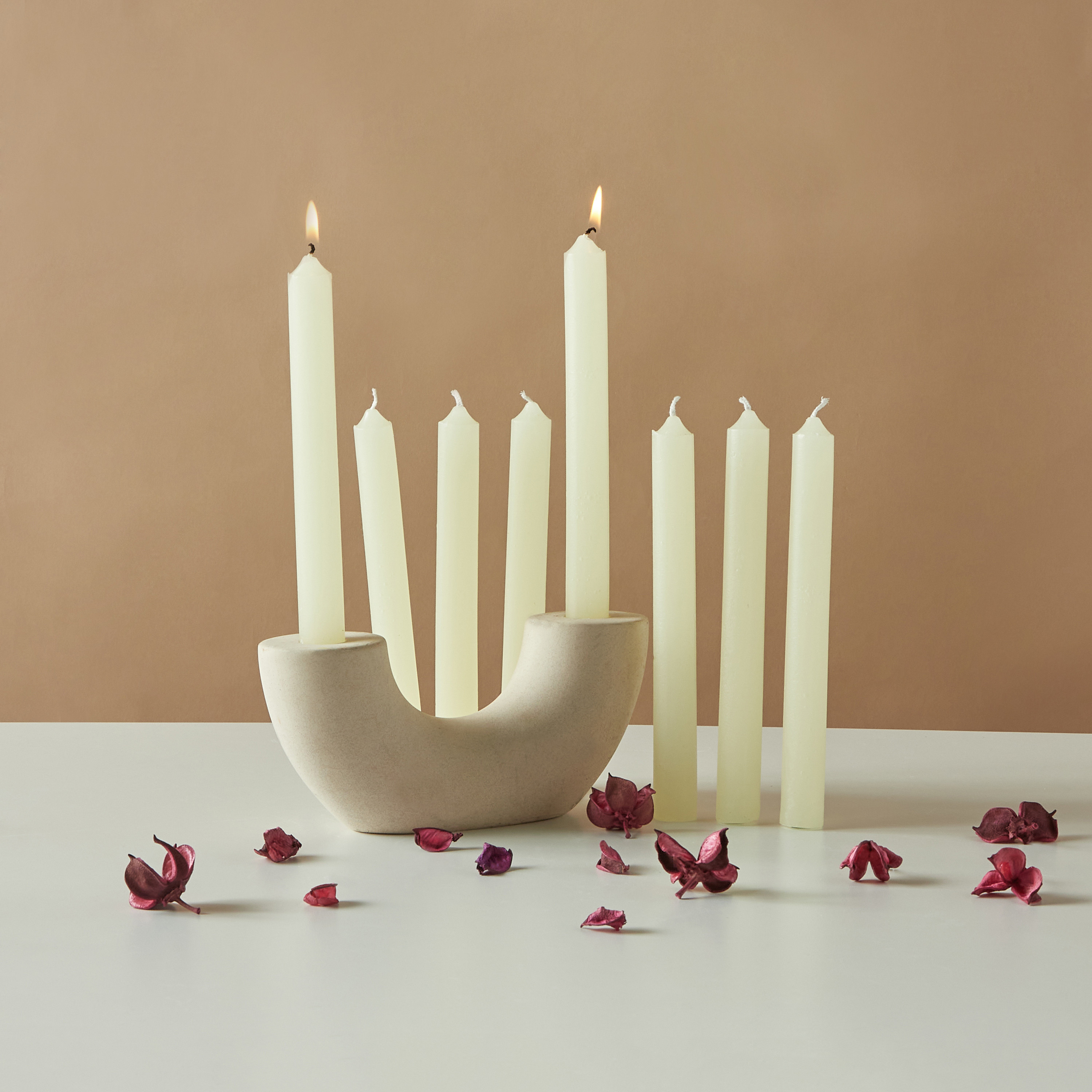 Countryfield Essentials Unscented Taper Dinner Candle - Set of 8-household-homefragrance-candles-image-1