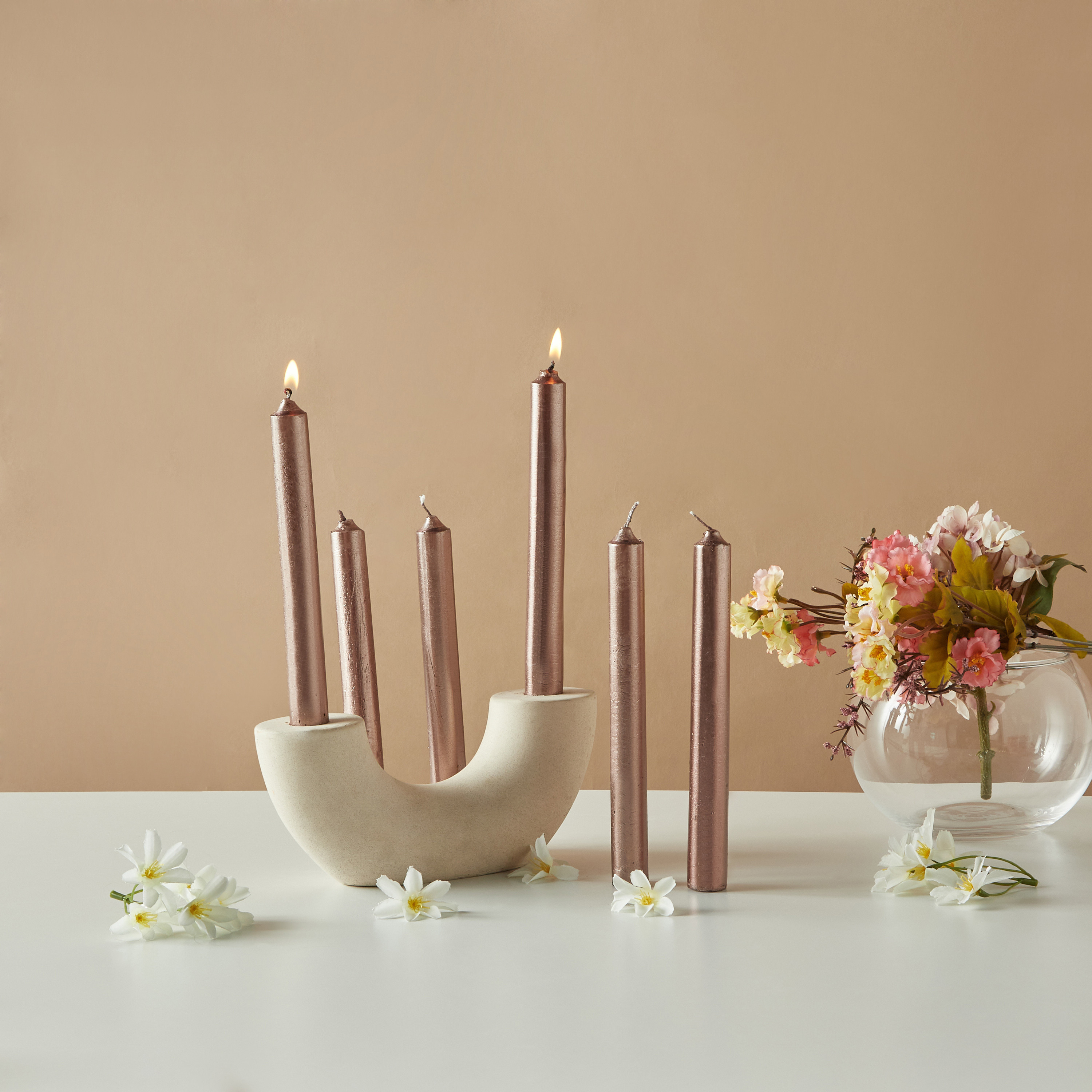 Countryfield Essentials Unscented Taper Dinner Candle - Set of 6-household-homefragrance-candles-image-1