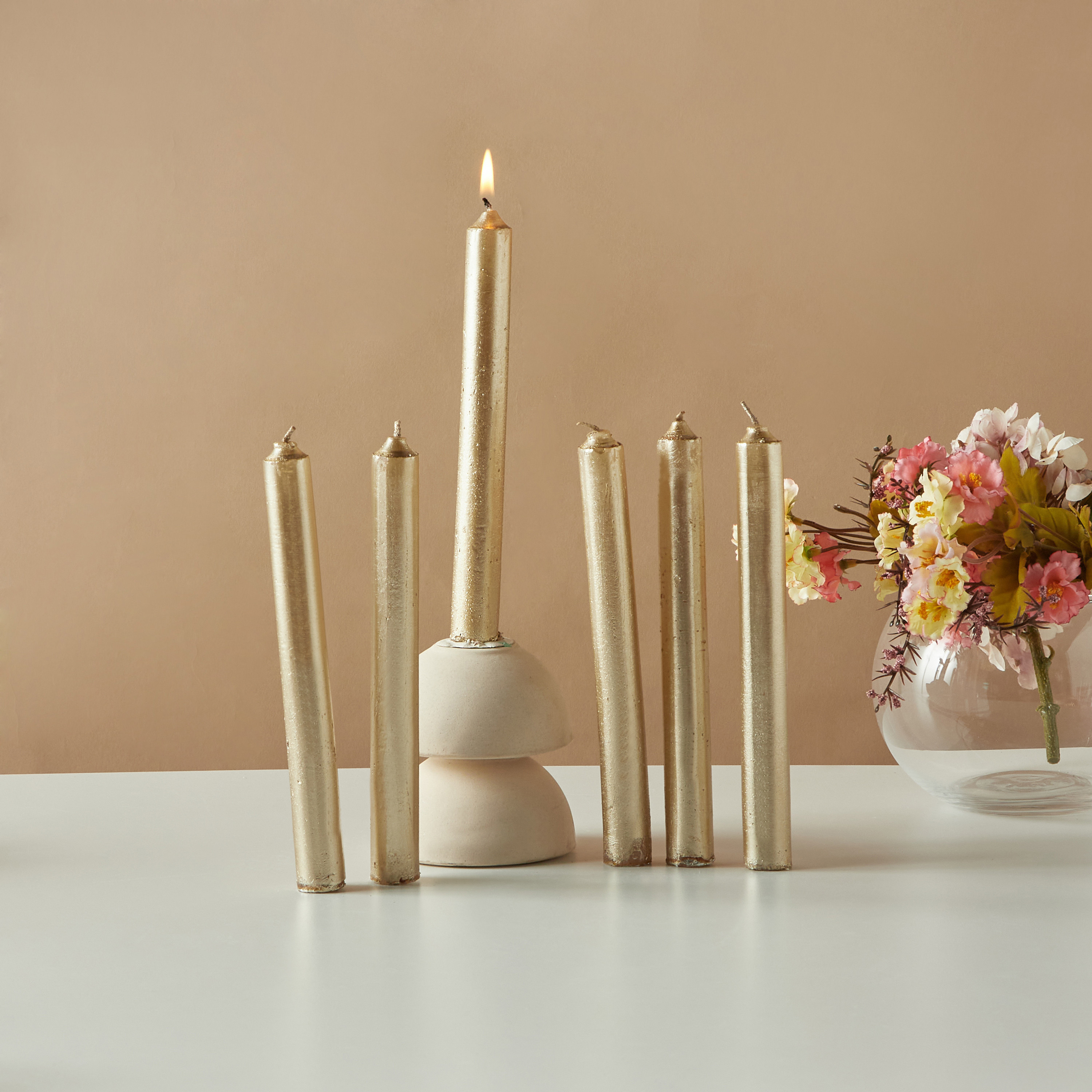 Countryfield Essentials Unscented Taper Dinner Candle - Set of 6-household-homefragrance-candles-image-1