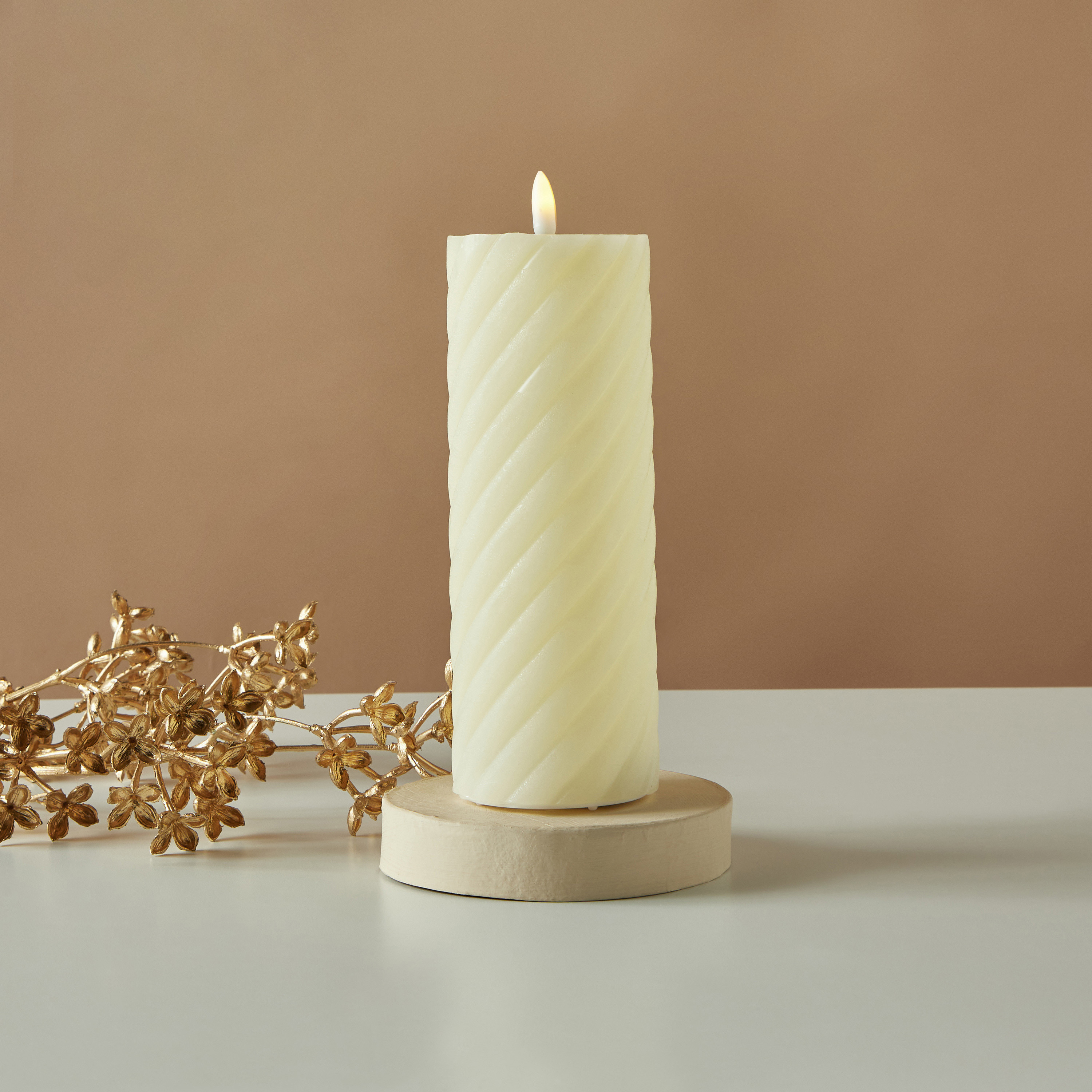 Countryfield Essentials LED Flameless Wax Pillar Candle - 20 cms-household-homefragrance-candles-image-1