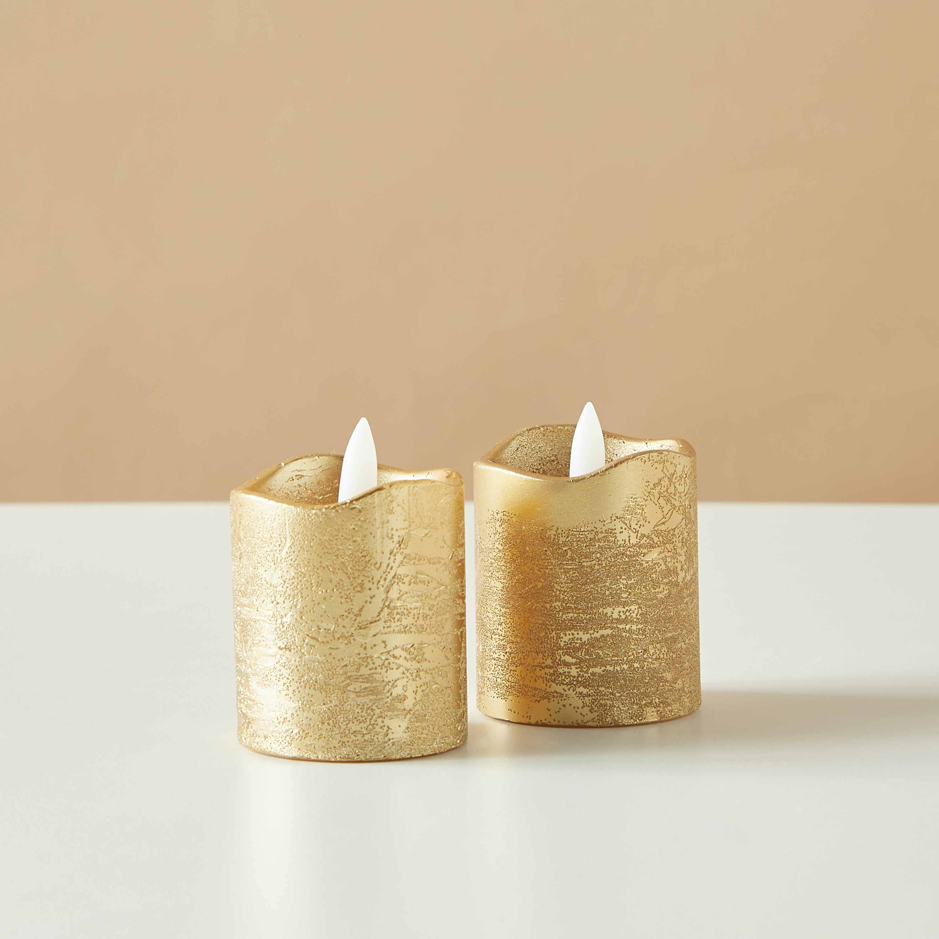 Countryfield Essentials 2-Piece LED Flameless Wax Pillar Candle Set - 7 cms-household-homefragrance-candles-image-1