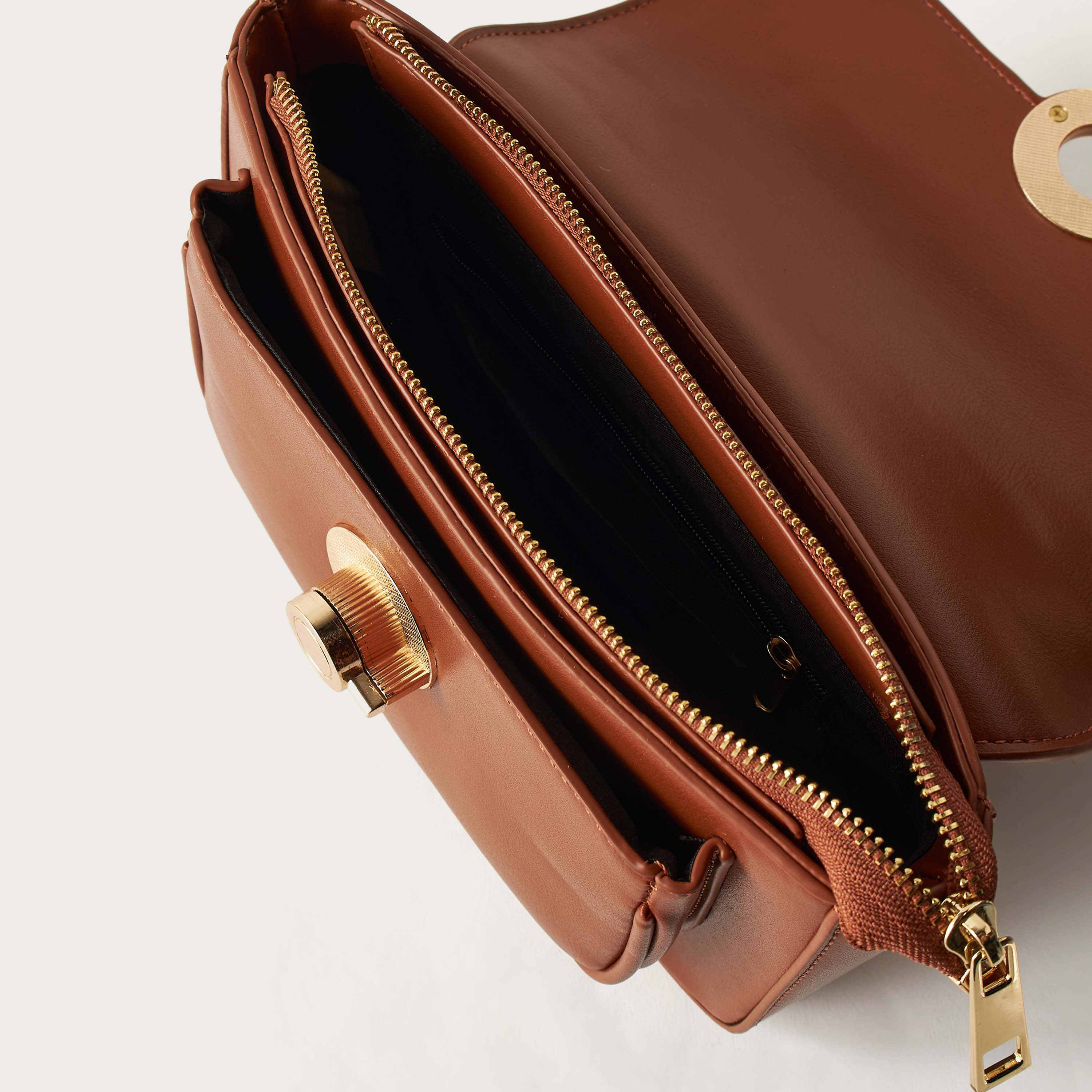 Sasha Solid Crossbody Bag with Metallic Twist Lock Closure and Chain Strap-women-bagsandwallets-handbags-image-5